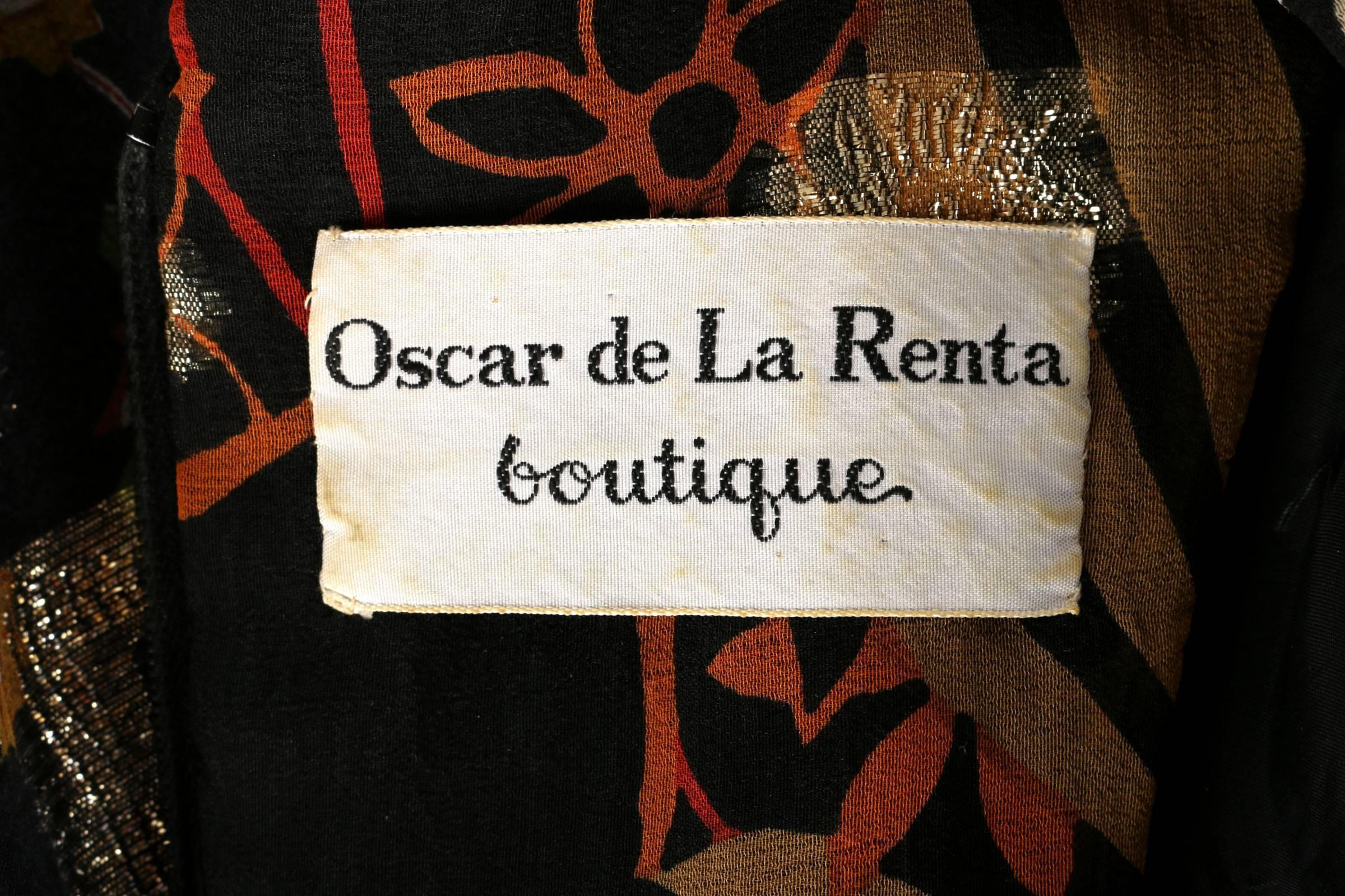 1960's OSCAR de la RENTA Boutique Multi-Color Metallic Silk Dress Belt Vintage 5