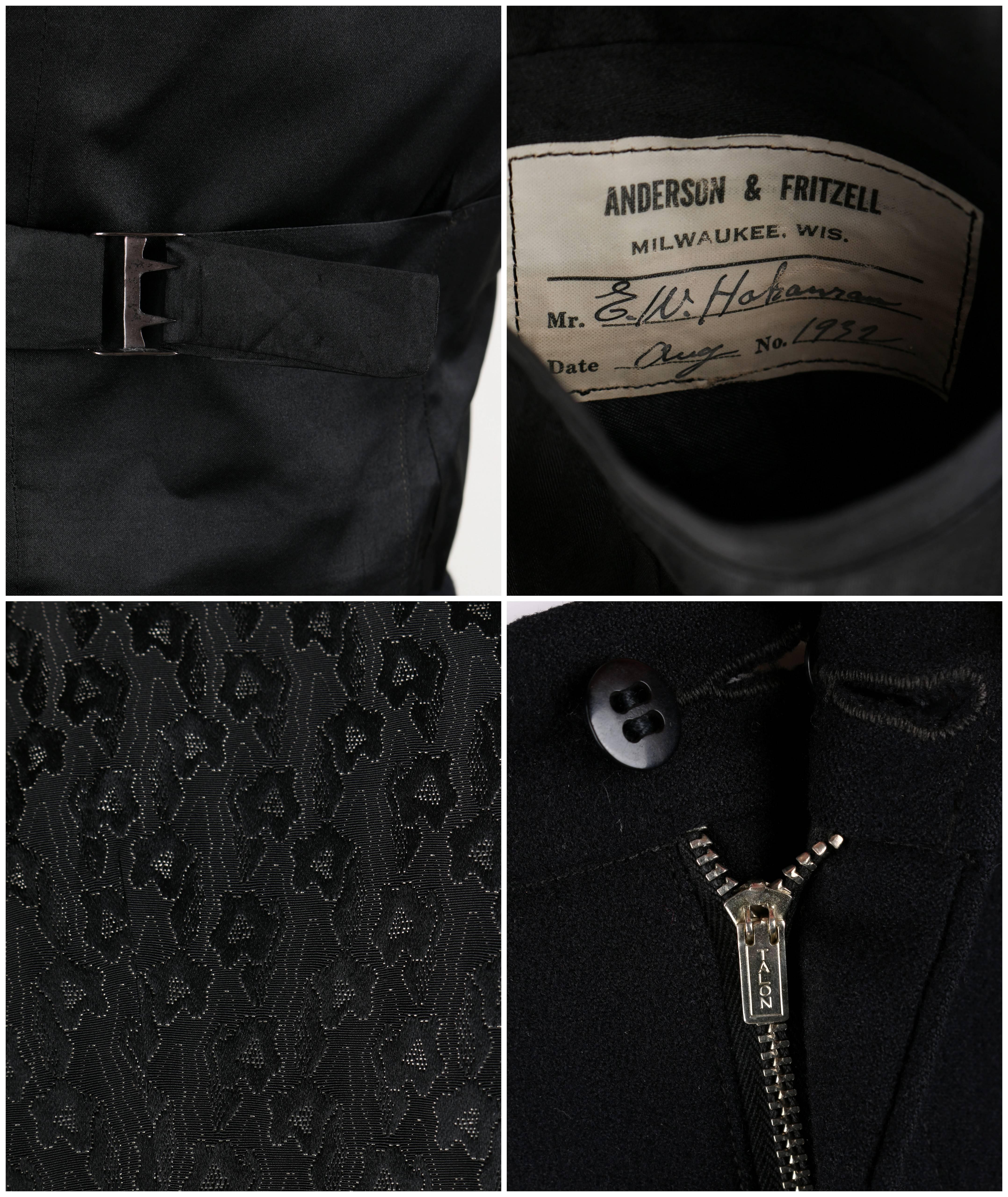 MORITZ & WINTER c.1932 3 Piece Formal Tailcoat Wool Silk Evening Suit Tuxedo 3