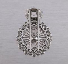 BOUCHERON 1940's Paris Diamond Platinum Circle Crown Brooch Fur Clip Pin