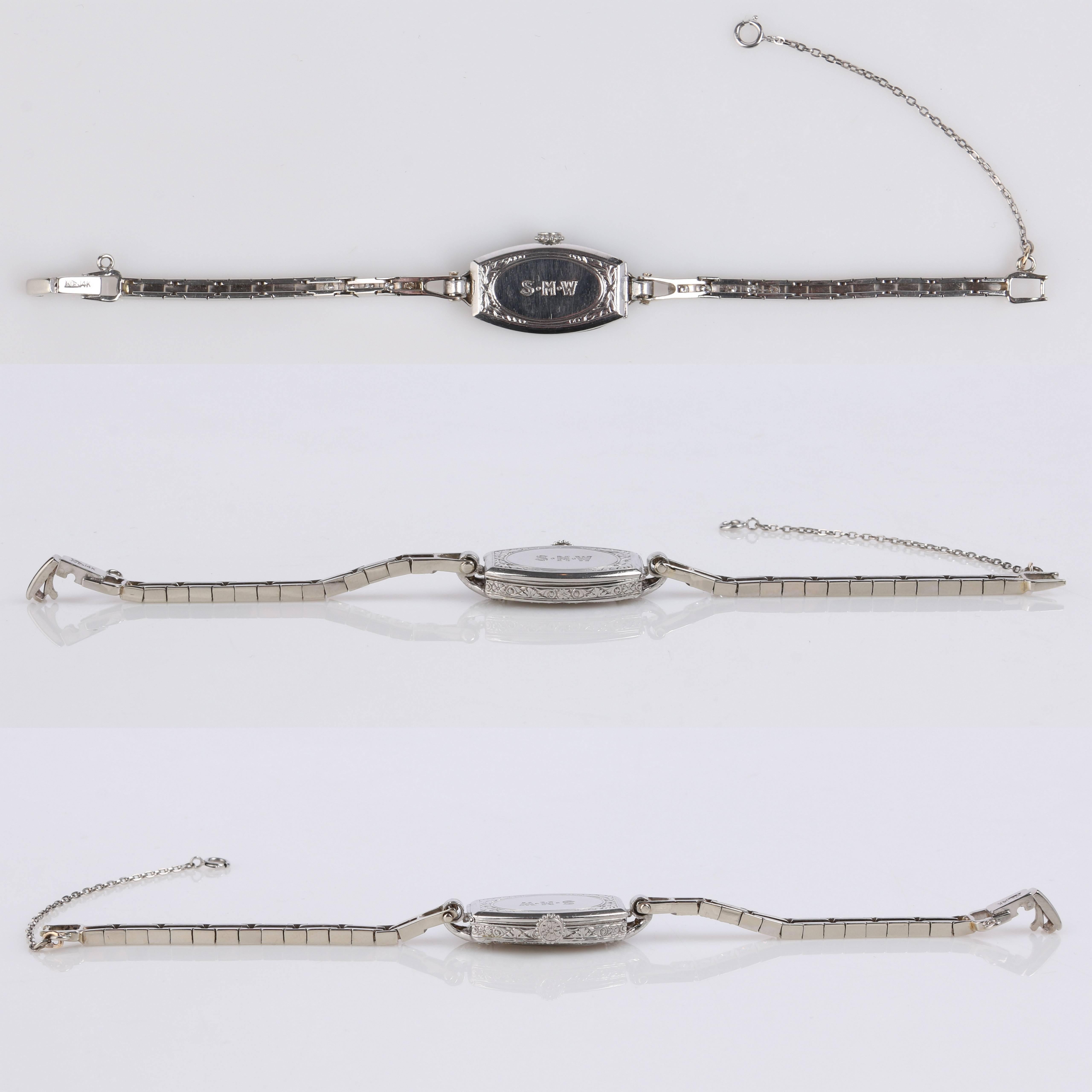 Women's TIFFANY & CO 1930's Diamond Platinum Patek Philippe Movement Bracelet Watch