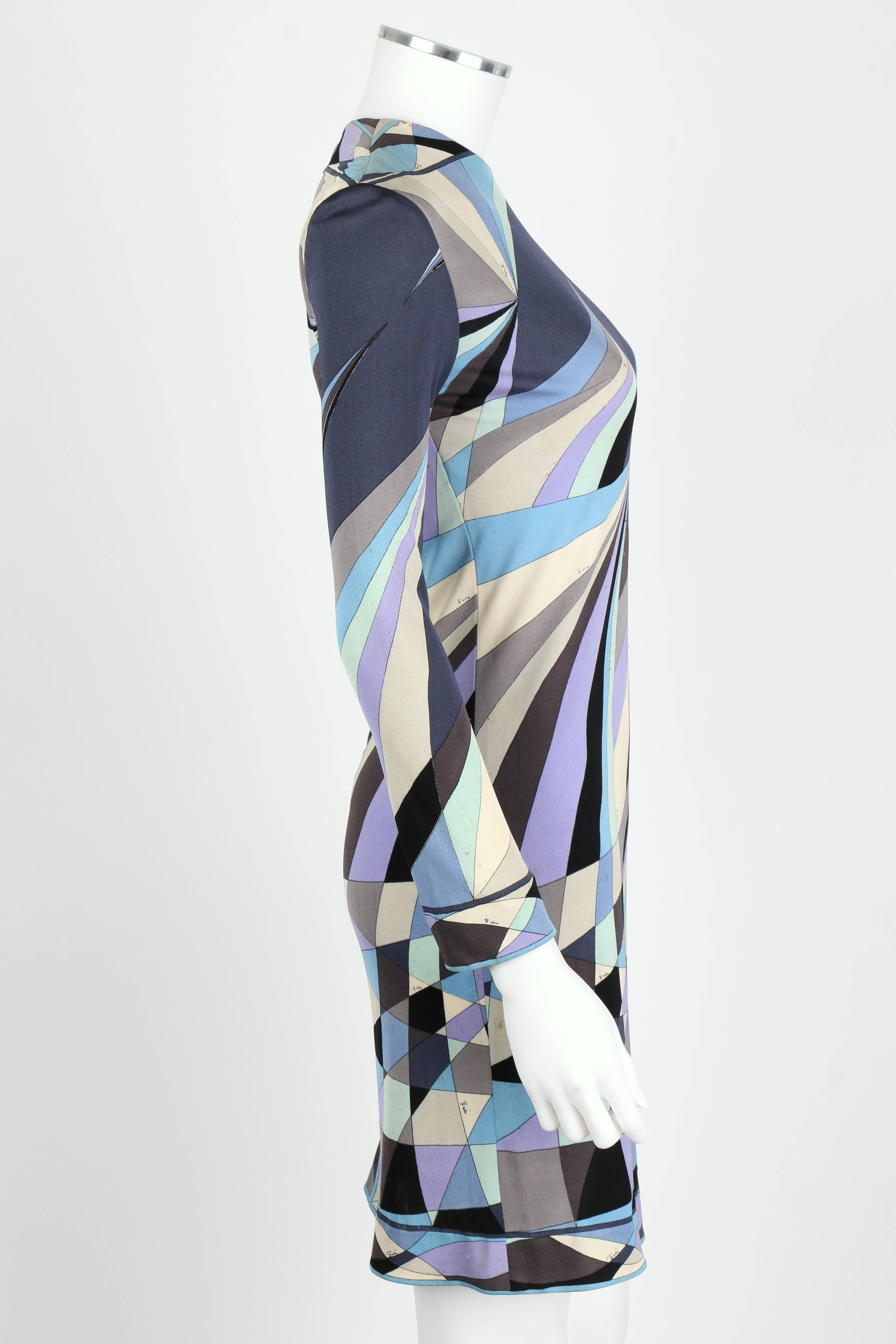 dress in floral and abstract geometric printed silk jersey