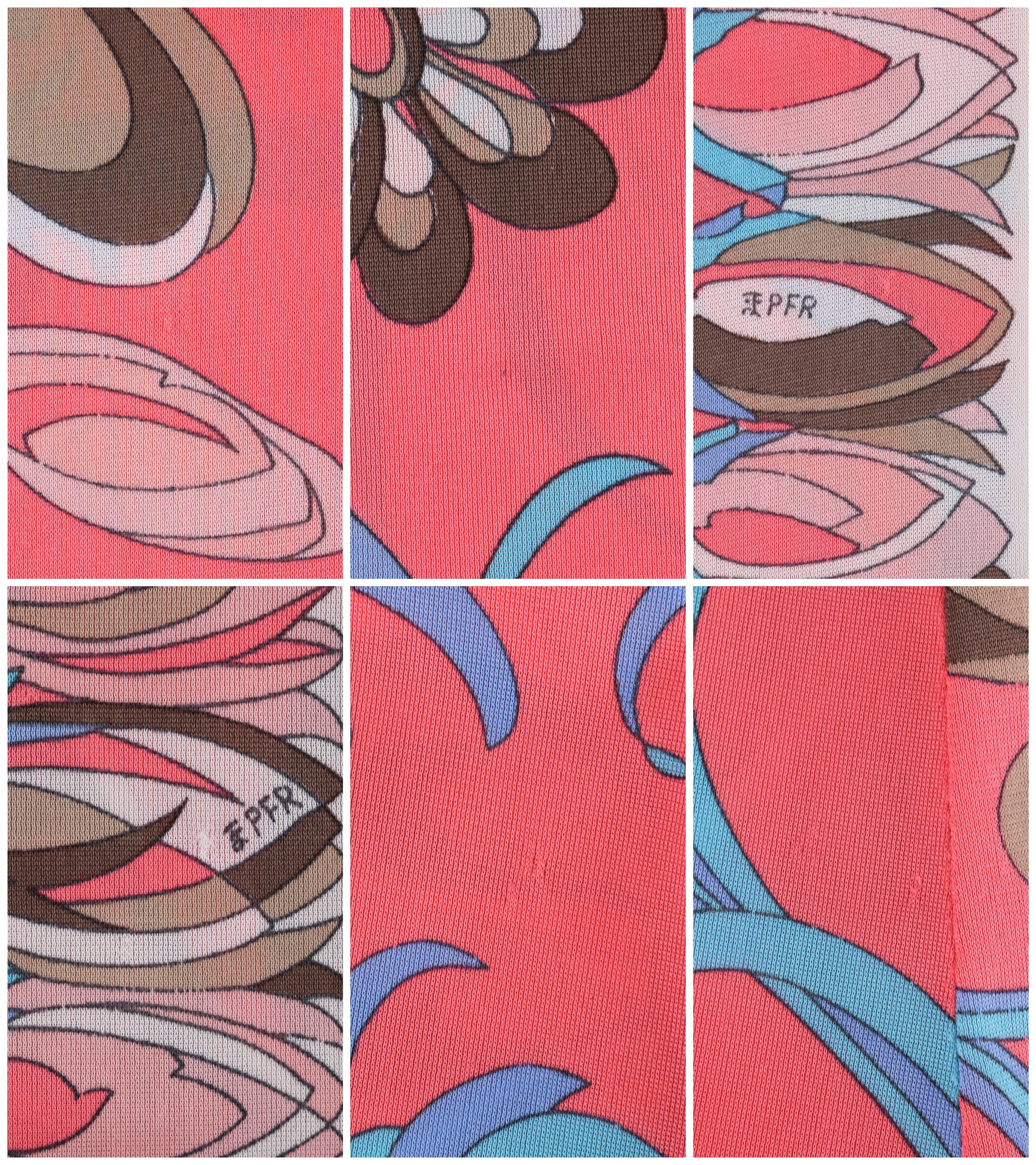 EMILIO PUCCI c.1960's Formfit Rogers Pink Multicolor Floral Print Slip Skirt 5