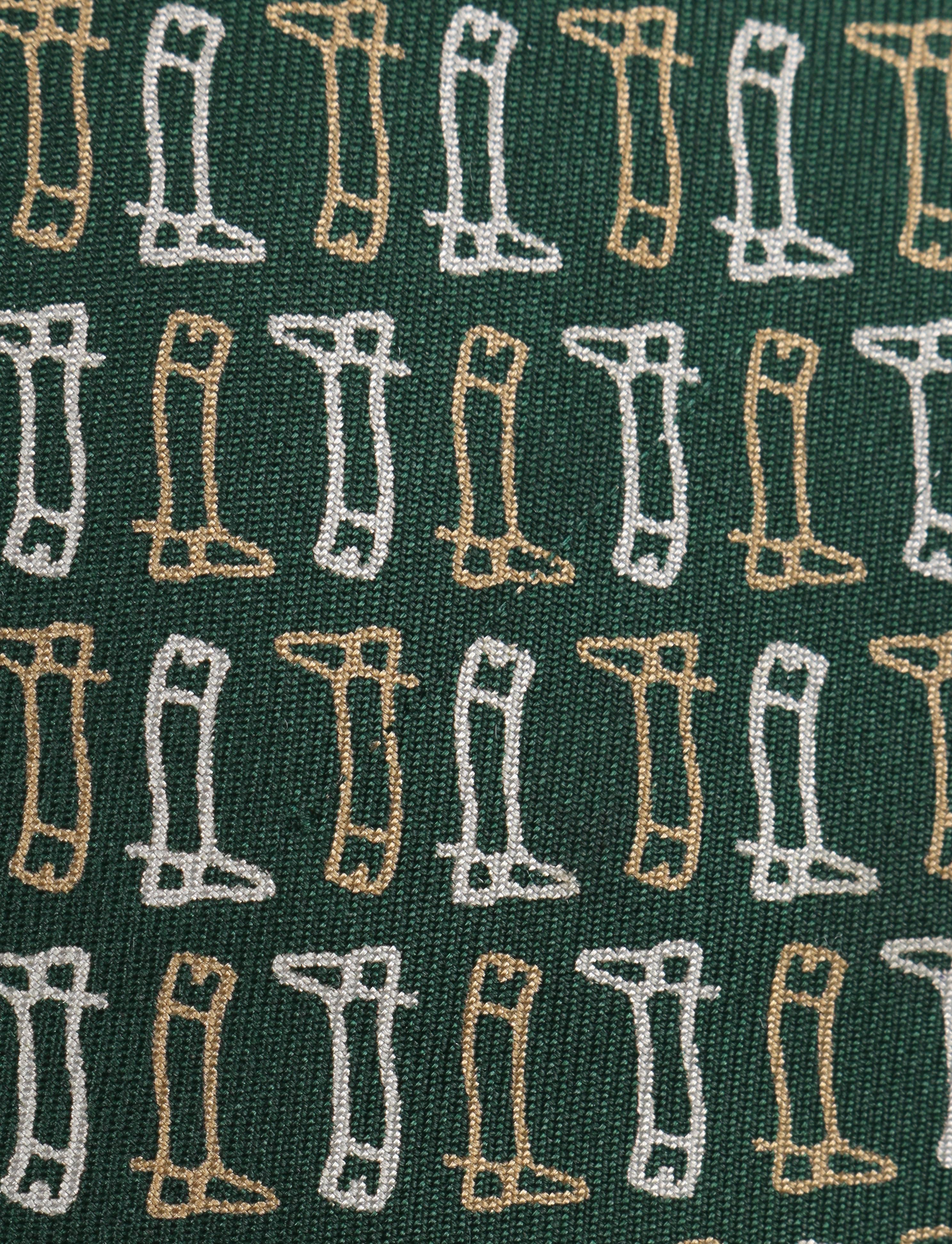 GUCCI c.1970's Equestrian Riding Boot Spur Print 100% Silk Necktie Tie 3