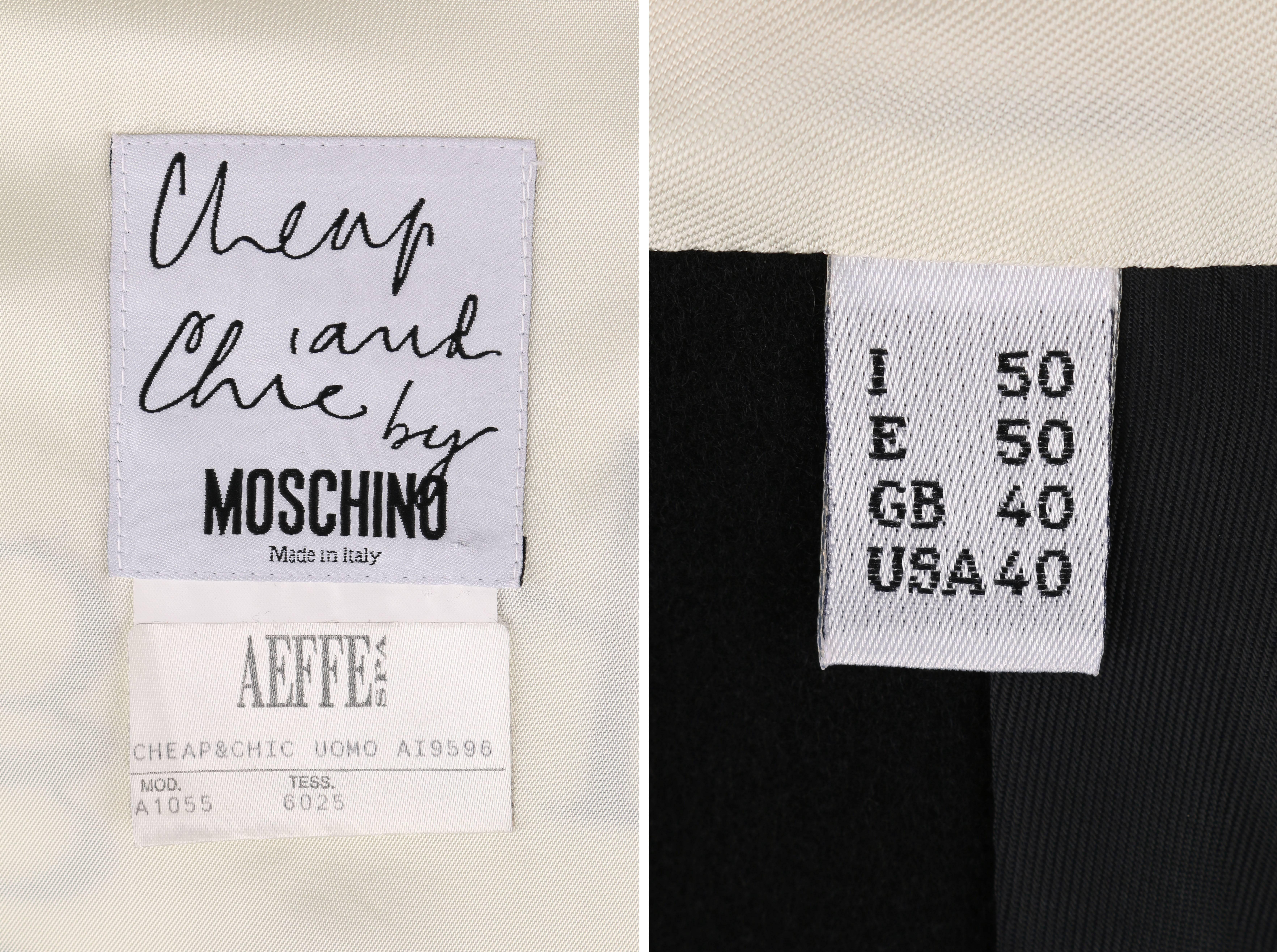 MOSCHINO Cheap And Chic c.1990's Black Ivory 