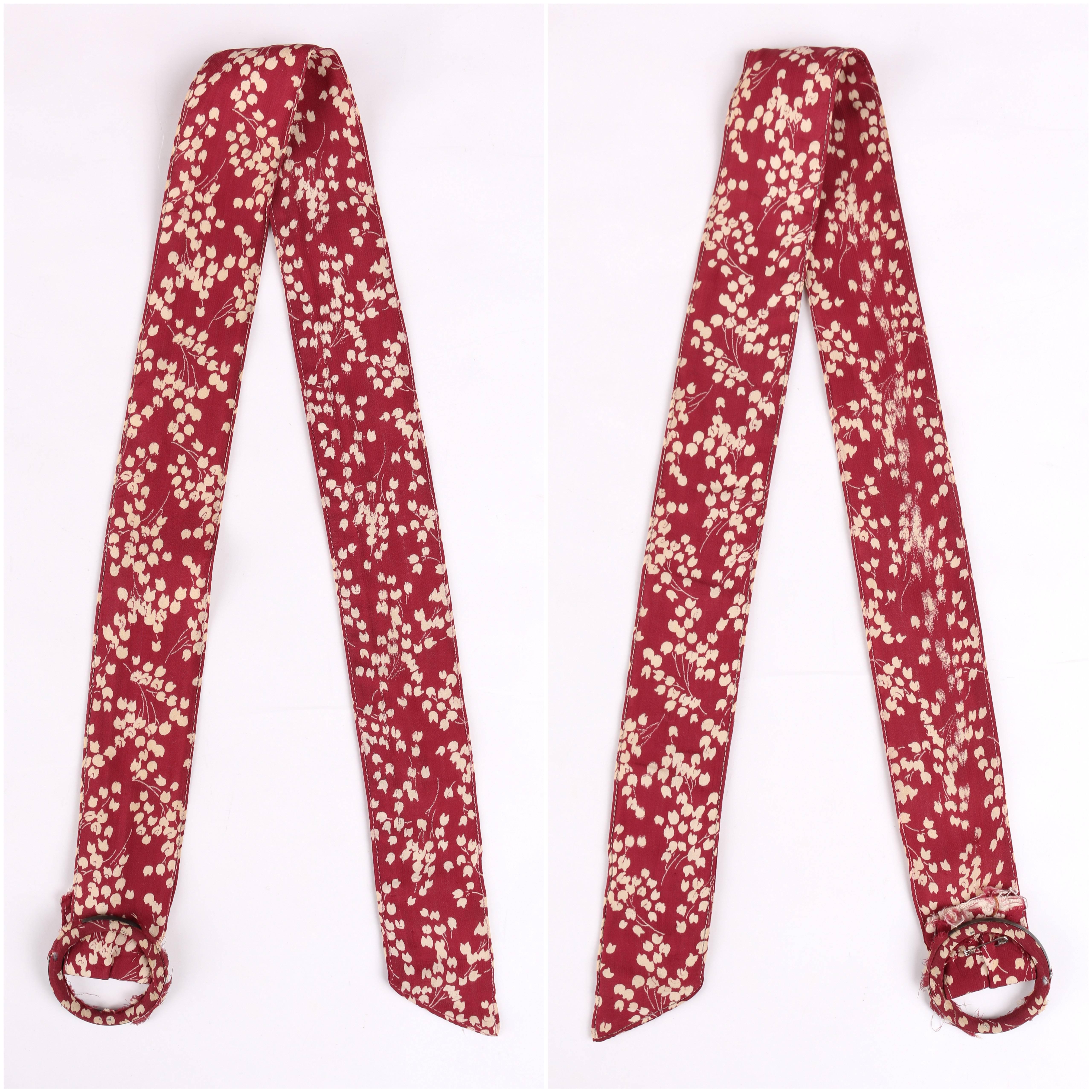 MADELEINE VIONNET c.1930's Numbered Burgundy Cream Dress Jacket Belt Set In Good Condition In Thiensville, WI