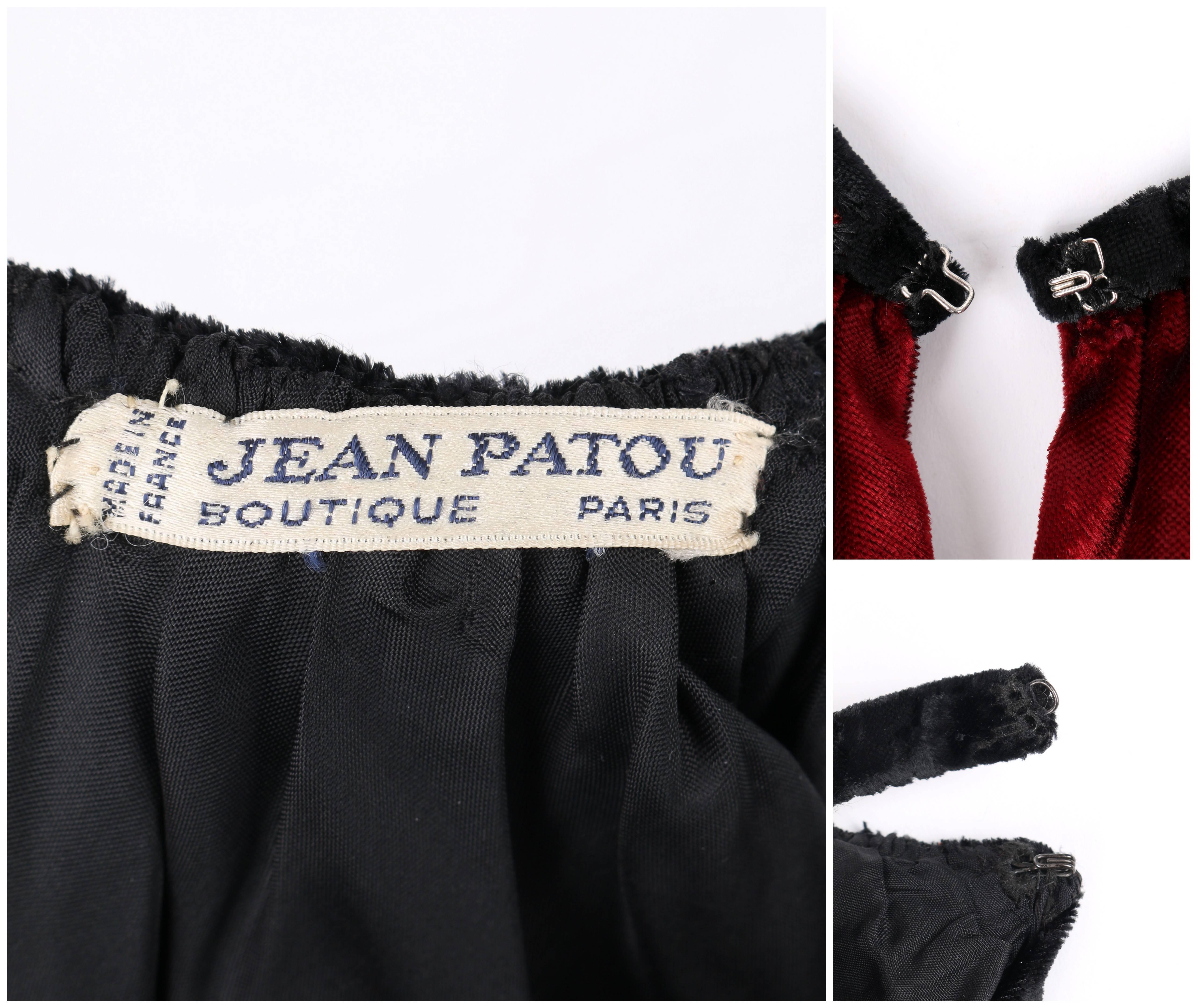JEAN PATOU c.1970's JEAN PAUL GAULTIER 3 Pc Velvet Collar Wrap Cape Dress Gown For Sale 3