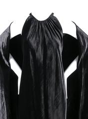 JEAN PATOU c.1970's JEAN PAUL GAULTIER 3 Pc Velvet Collar Wrap Cape Dress Gown