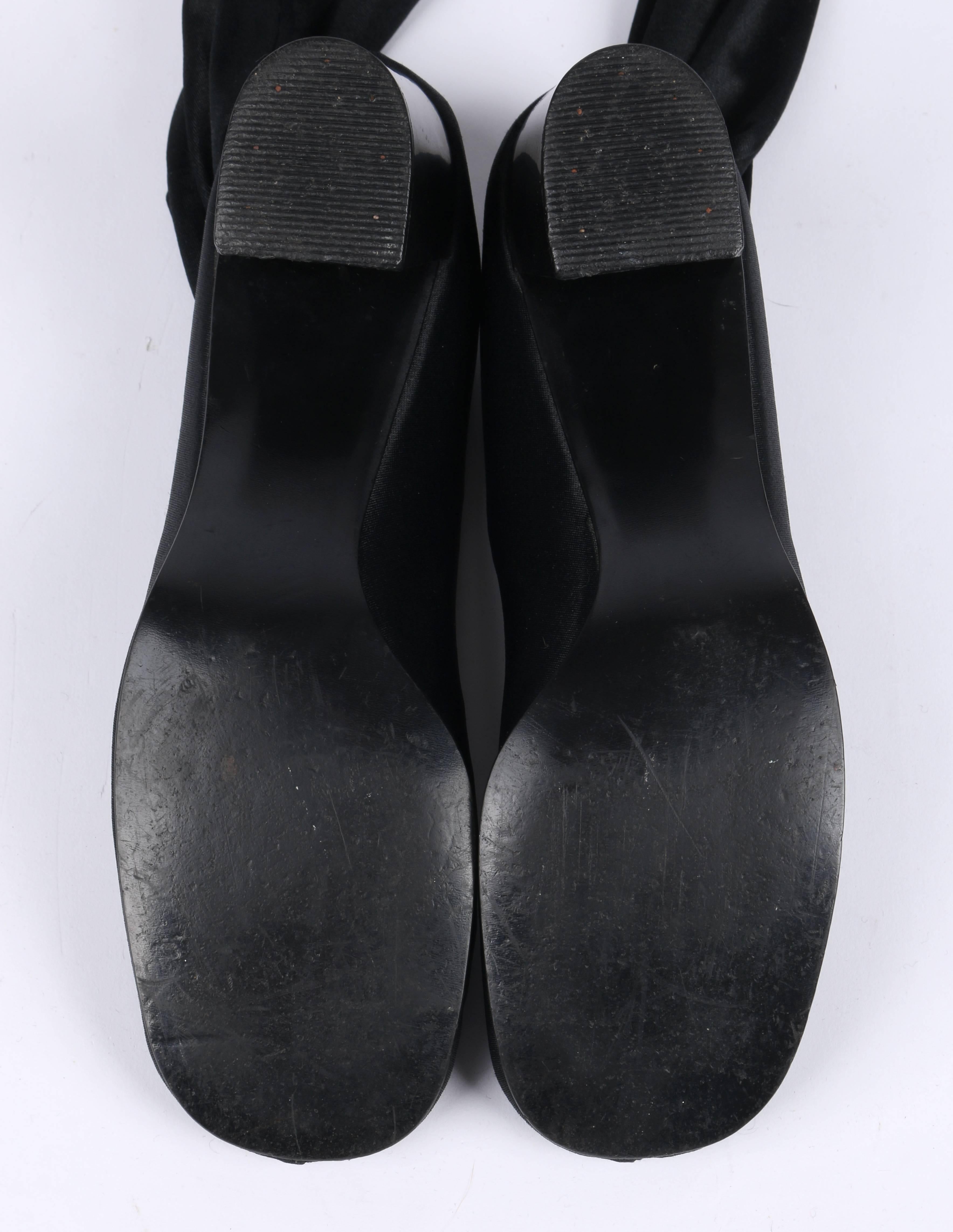 PAN-T-BOOTS ca. 1960er Jahre Massivschwarze Stretch-Legginghose mit hoher Taille und Hose, Stiefeln und Schuhe im Angebot 2
