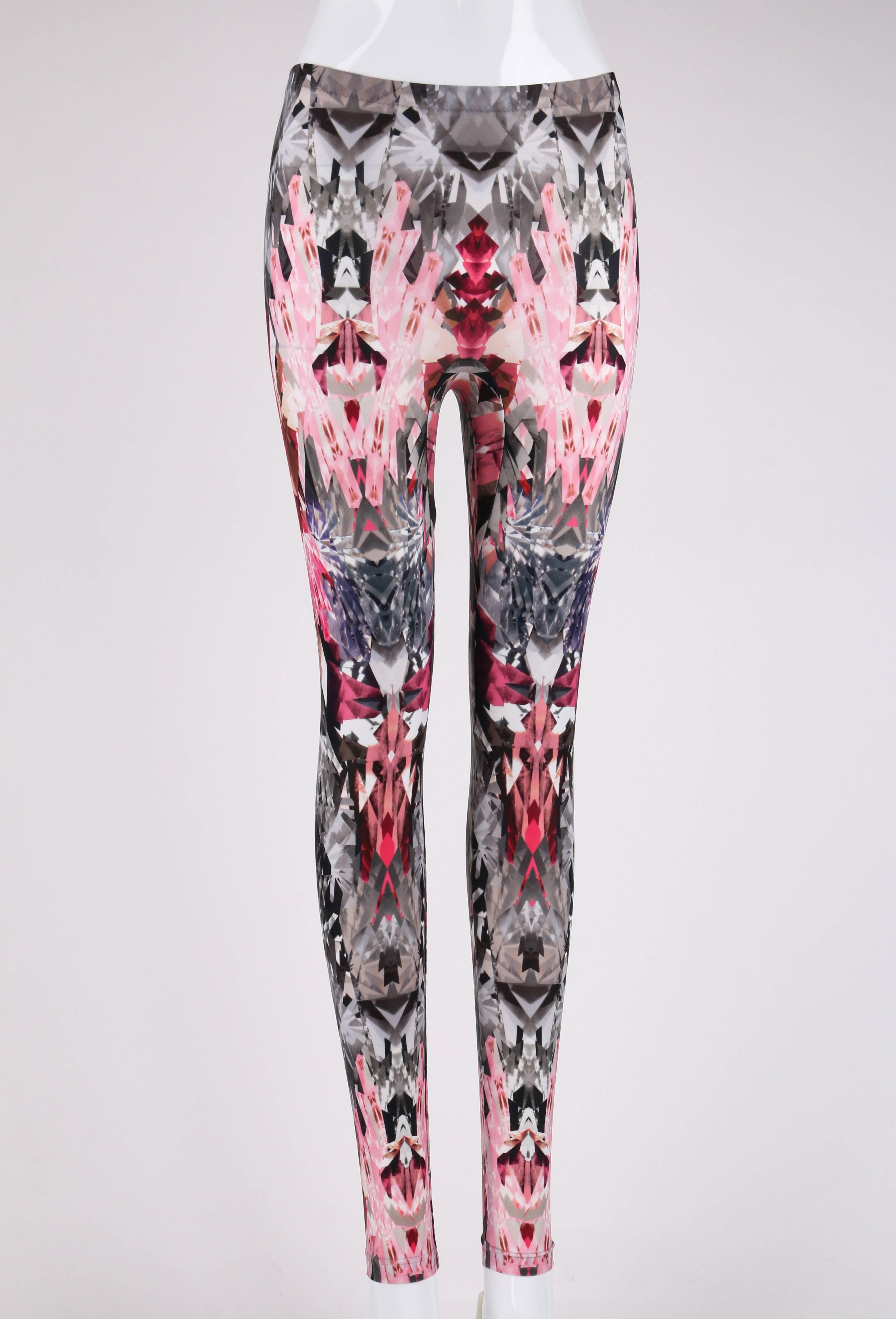 Alexander McQueen Spring/Summer 2009 pink, gray, and white crystal kaleidoscope print from the 