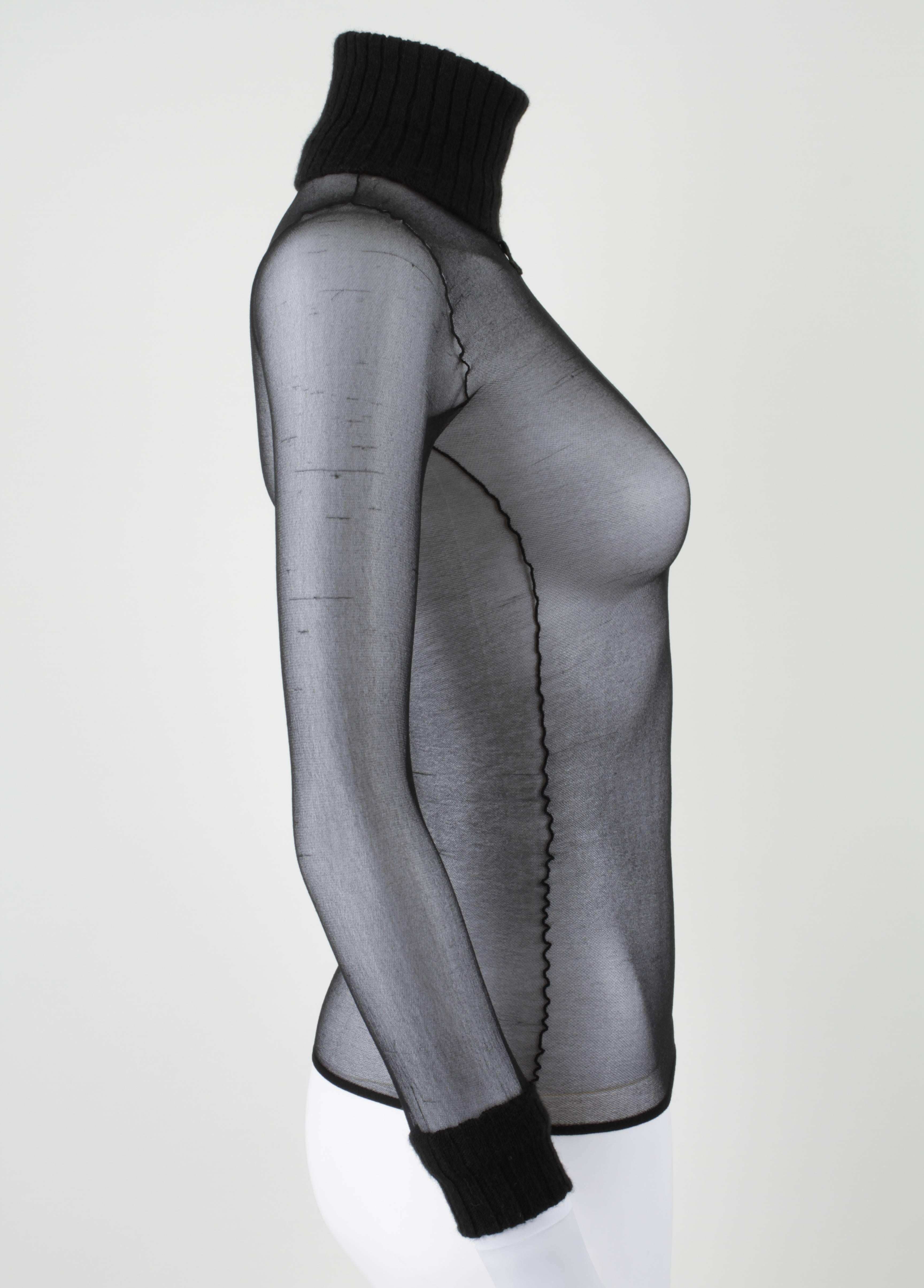 sheer turtleneck top