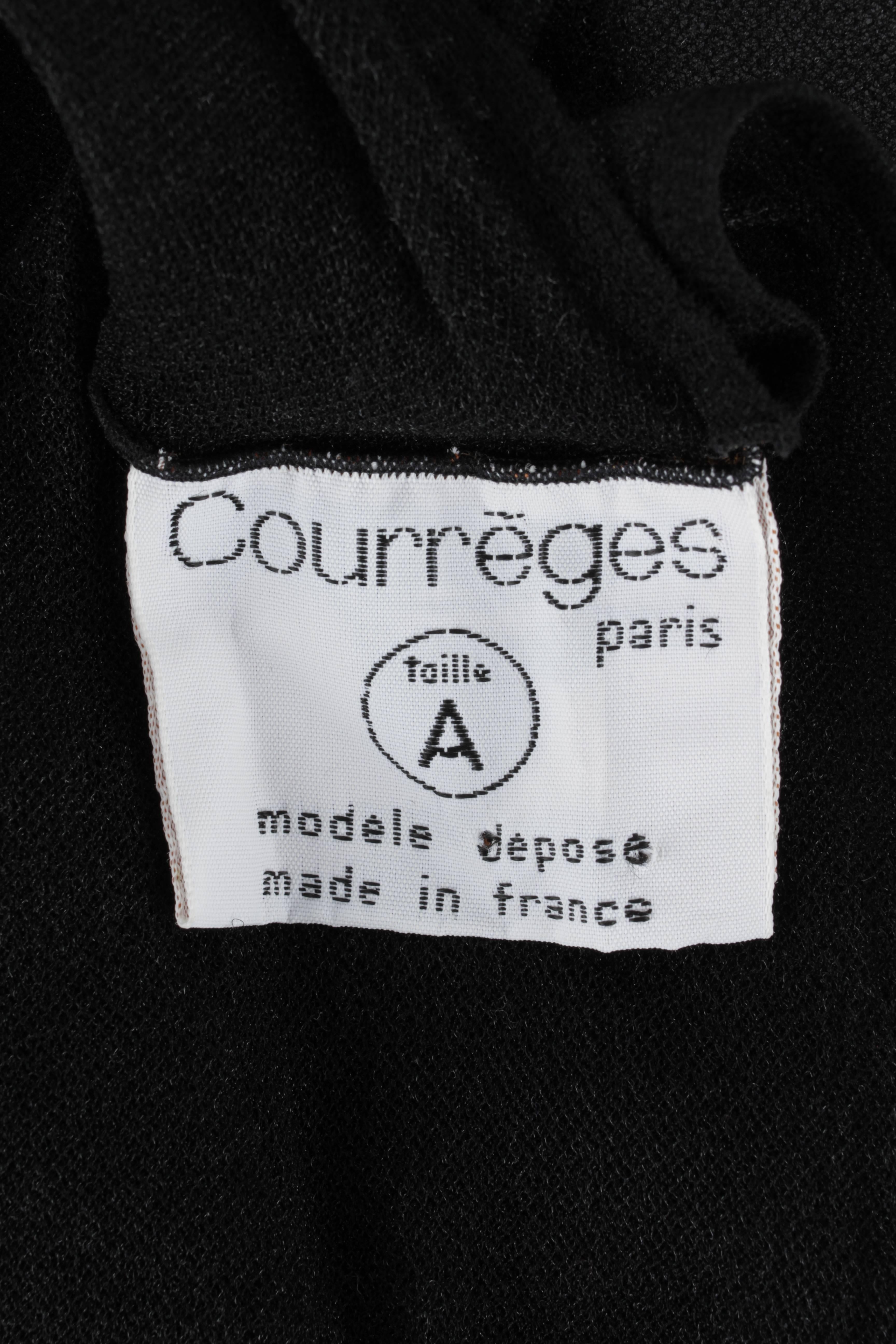 COURREGES PARIS c.1960's Black Sheer Mesh Signature Logo Mod Turtleneck Top 2