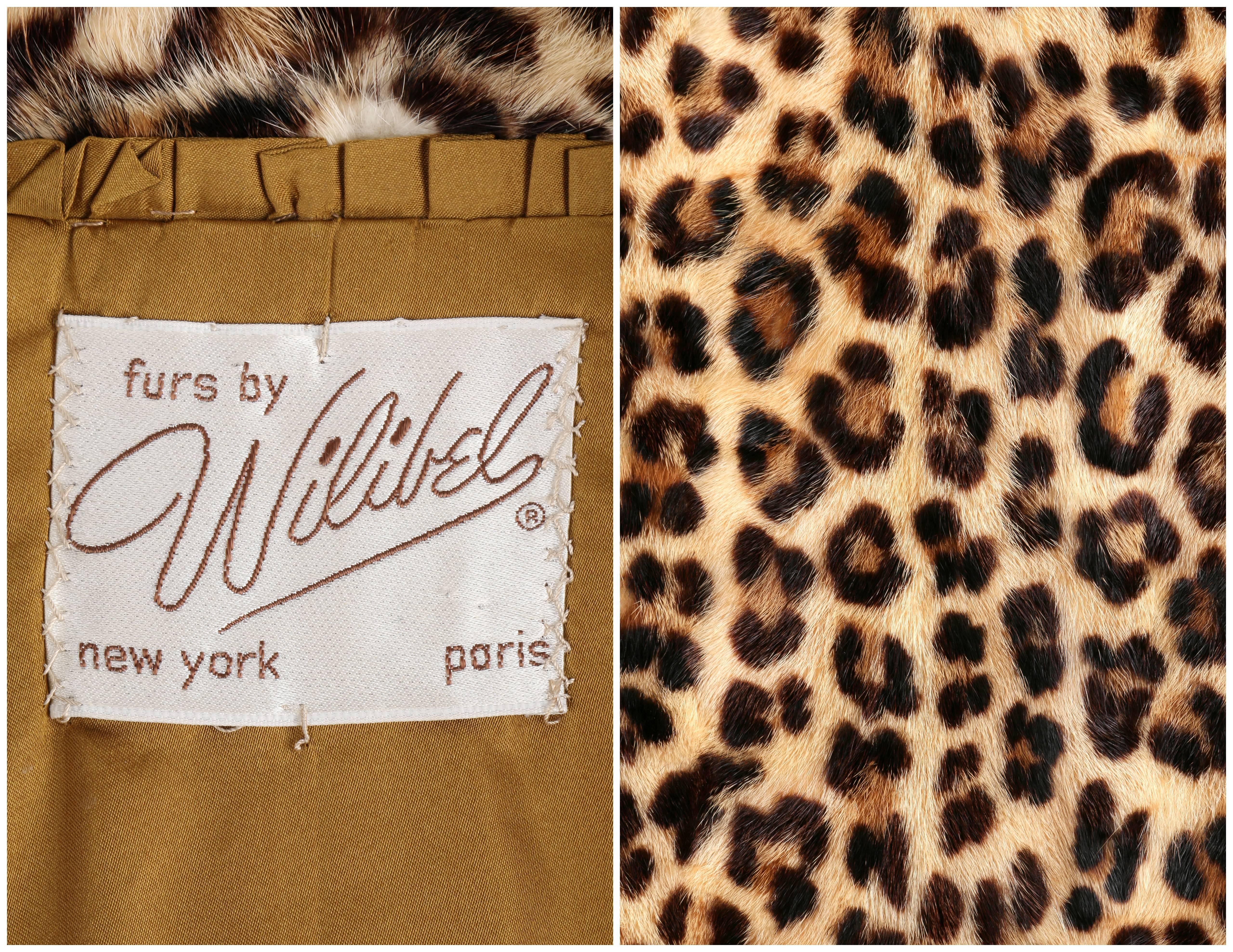 FURS BY WILIBEL Genuine Mink With Leopard Animal Print Princess Coat Jacket 2