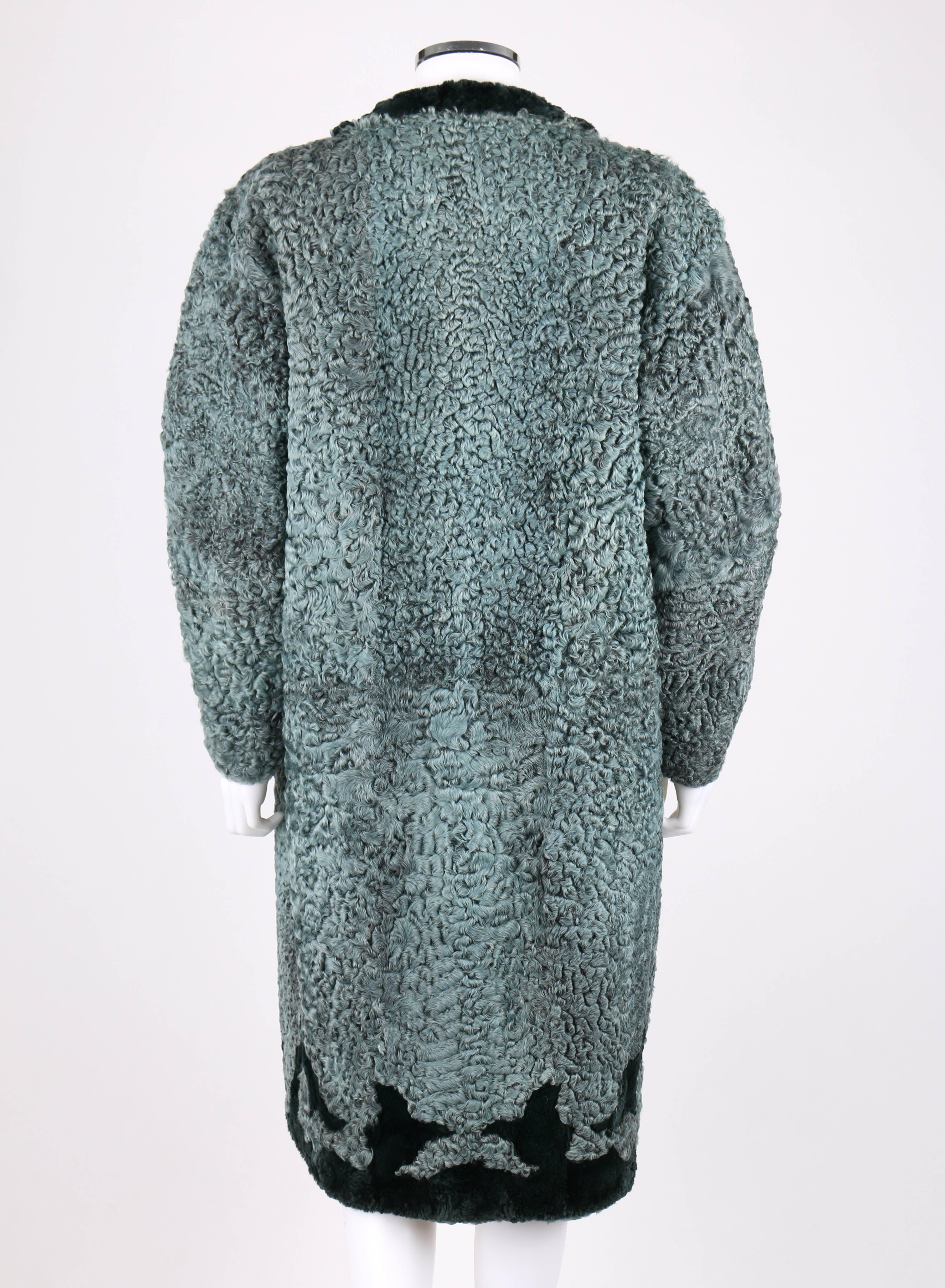 Women's FENDI c.1980's KARL LAGERFELD Chinchilla Astrakhan Lamb Fur Reversible Coat