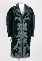 FENDI c.1980's KARL LAGERFELD Chinchilla Astrakhan Lamb Fur Reversible Coat