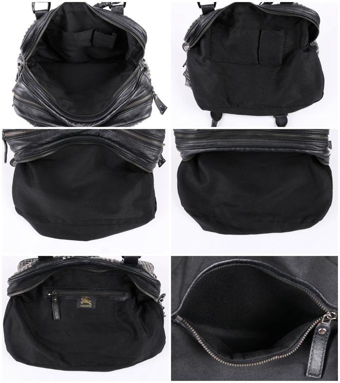 BURBERRY Prorsum A/W 2007 Runway Black Leather Knight Studded Satchel Bag  Handbag