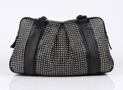 BURBERRY Prorsum A/W 2007 Runway Black Leather Knight Studded Satchel Bag Purse