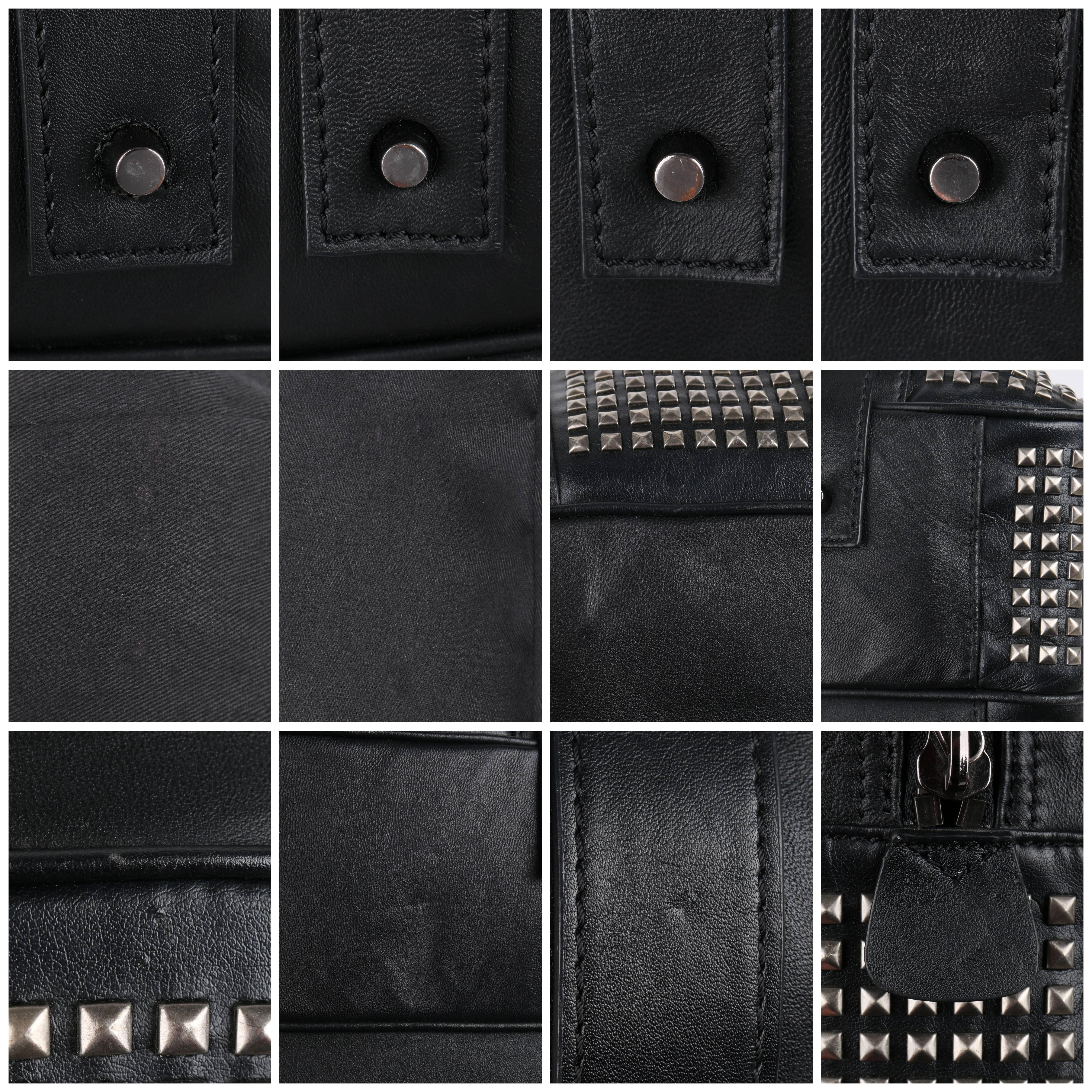 BURBERRY Prorsum A/W 2007 Runway Black Leather Knight Studded Satchel Bag Purse 2