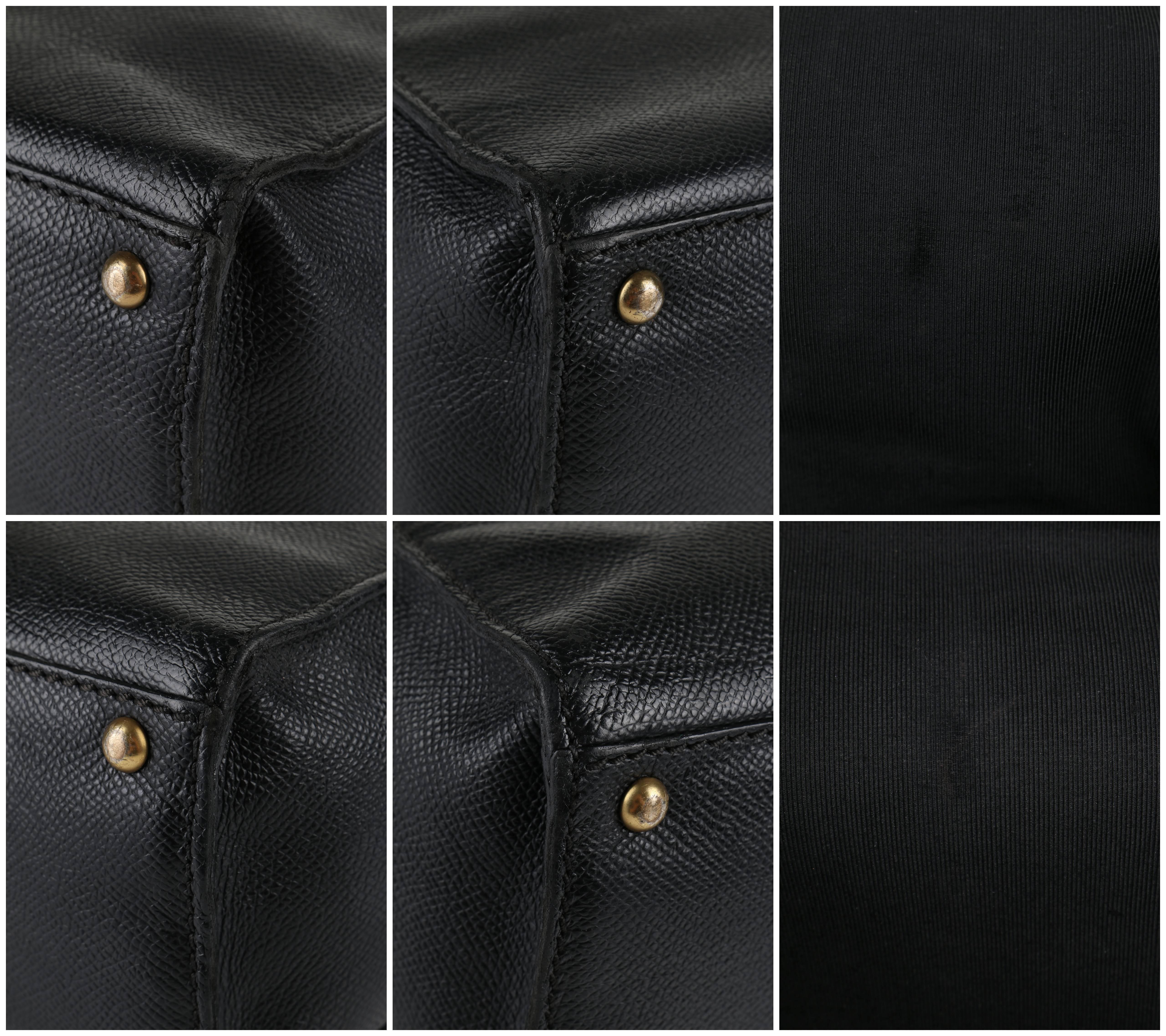 CHANEL c.1990's Black Caviar Leather Structured Shoulder Bag Tote Handbag Purse  3