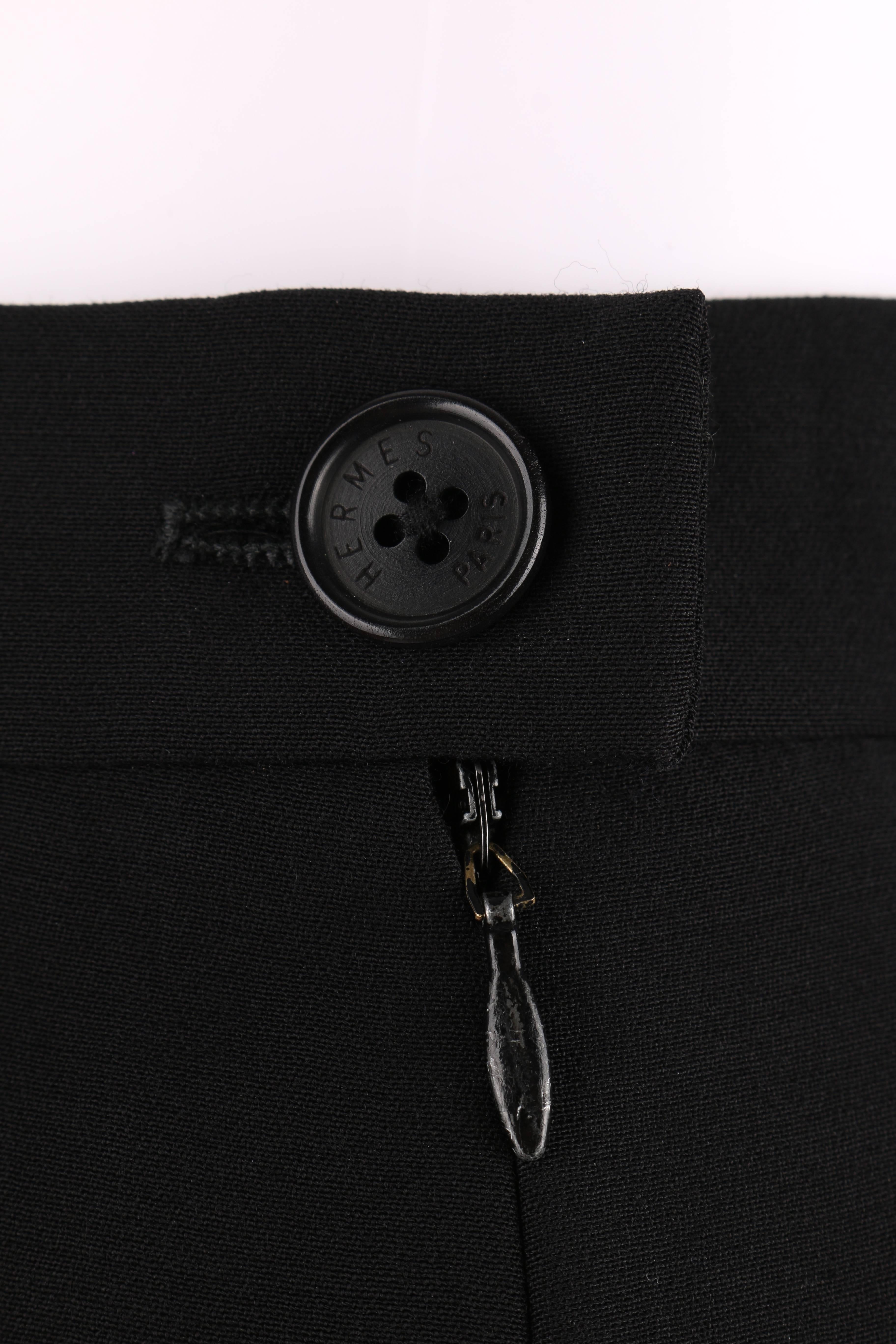 HERMES Paris Black Classic Pencil Skirt Size 38 For Sale at 1stDibs