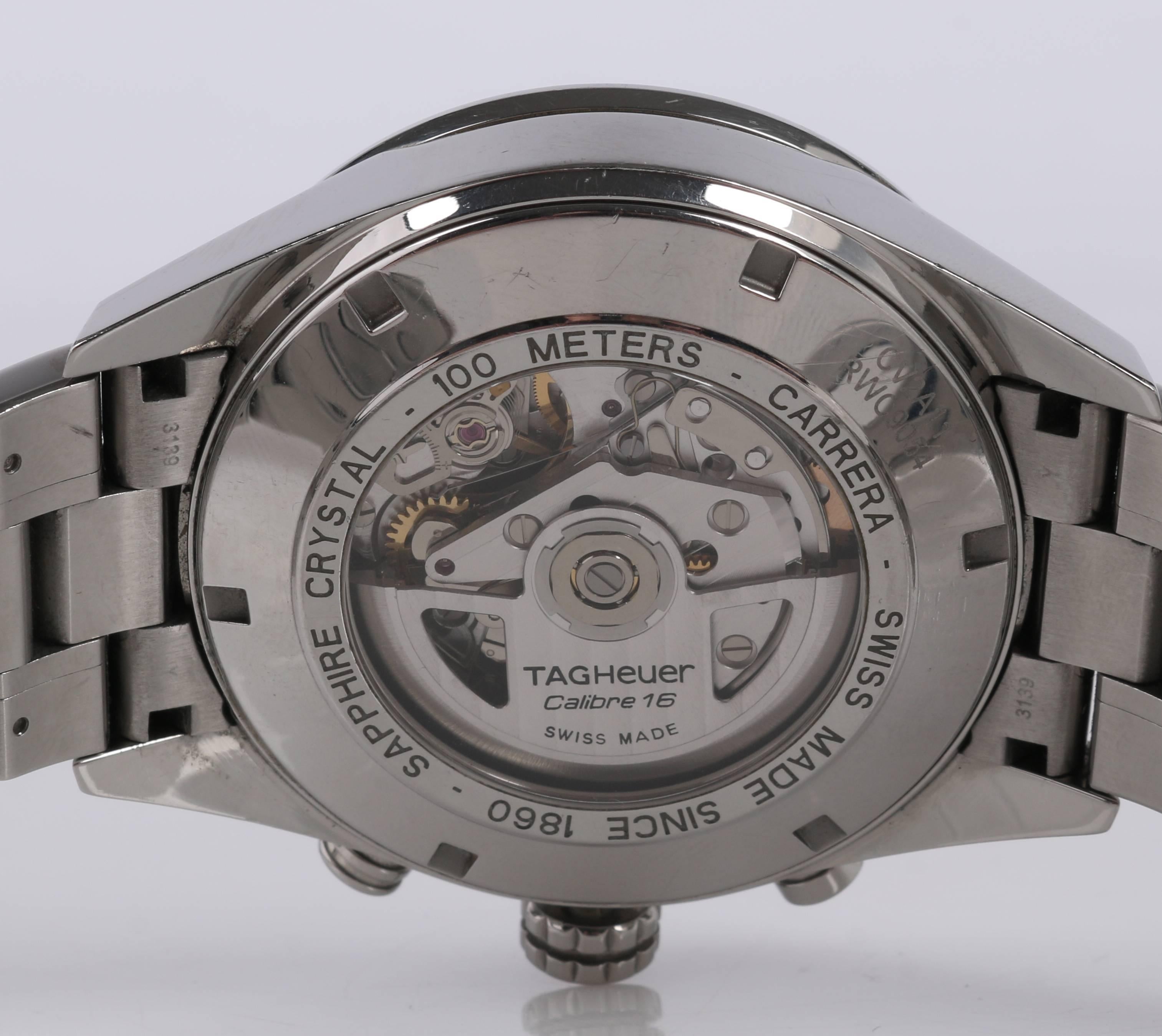 TAG HEUER Carrera Calibre 16 Automatic Chronograph 43mm Day-Date CV2A11 Watch In Excellent Condition In Thiensville, WI