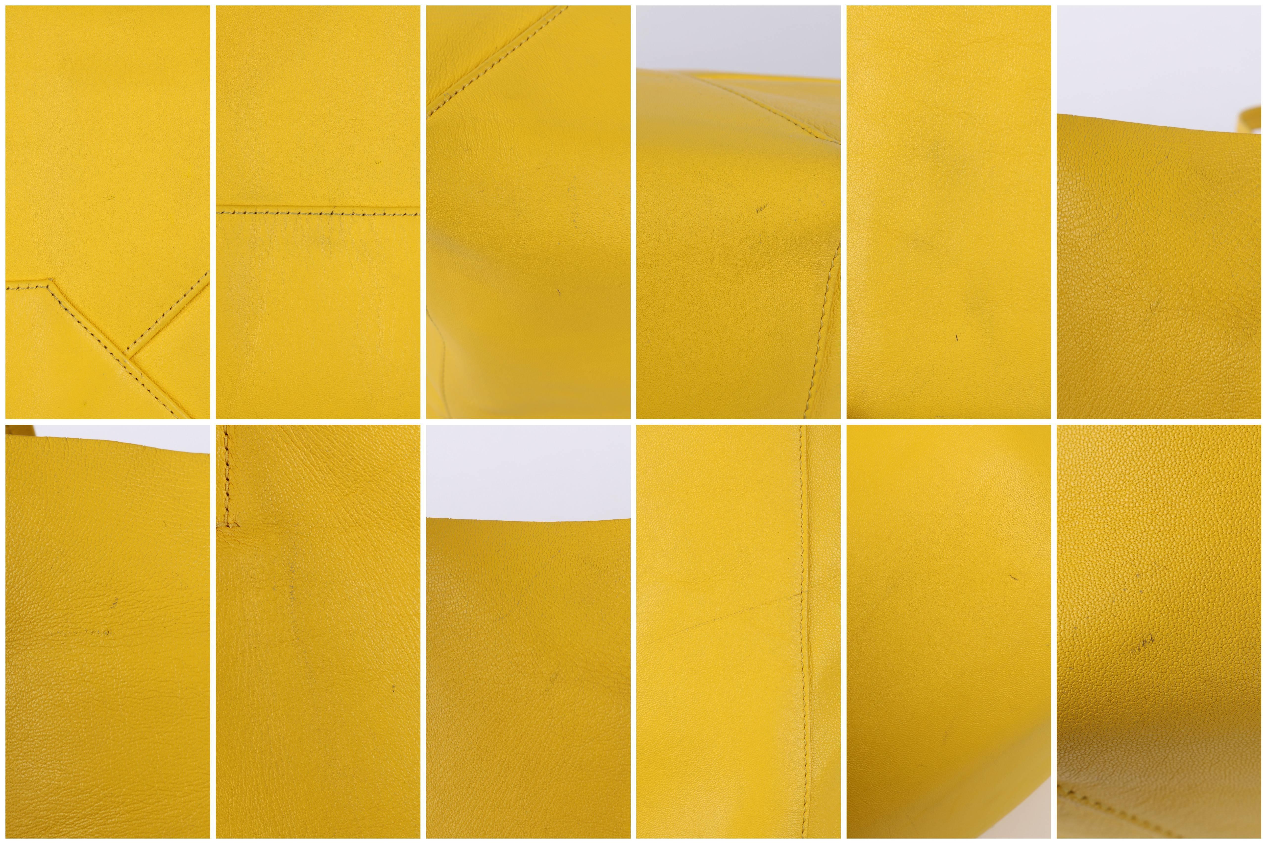 Celine Phantom Canary Yellow Medium Cabas Phantom Tote Bag Handbag Purse 2
