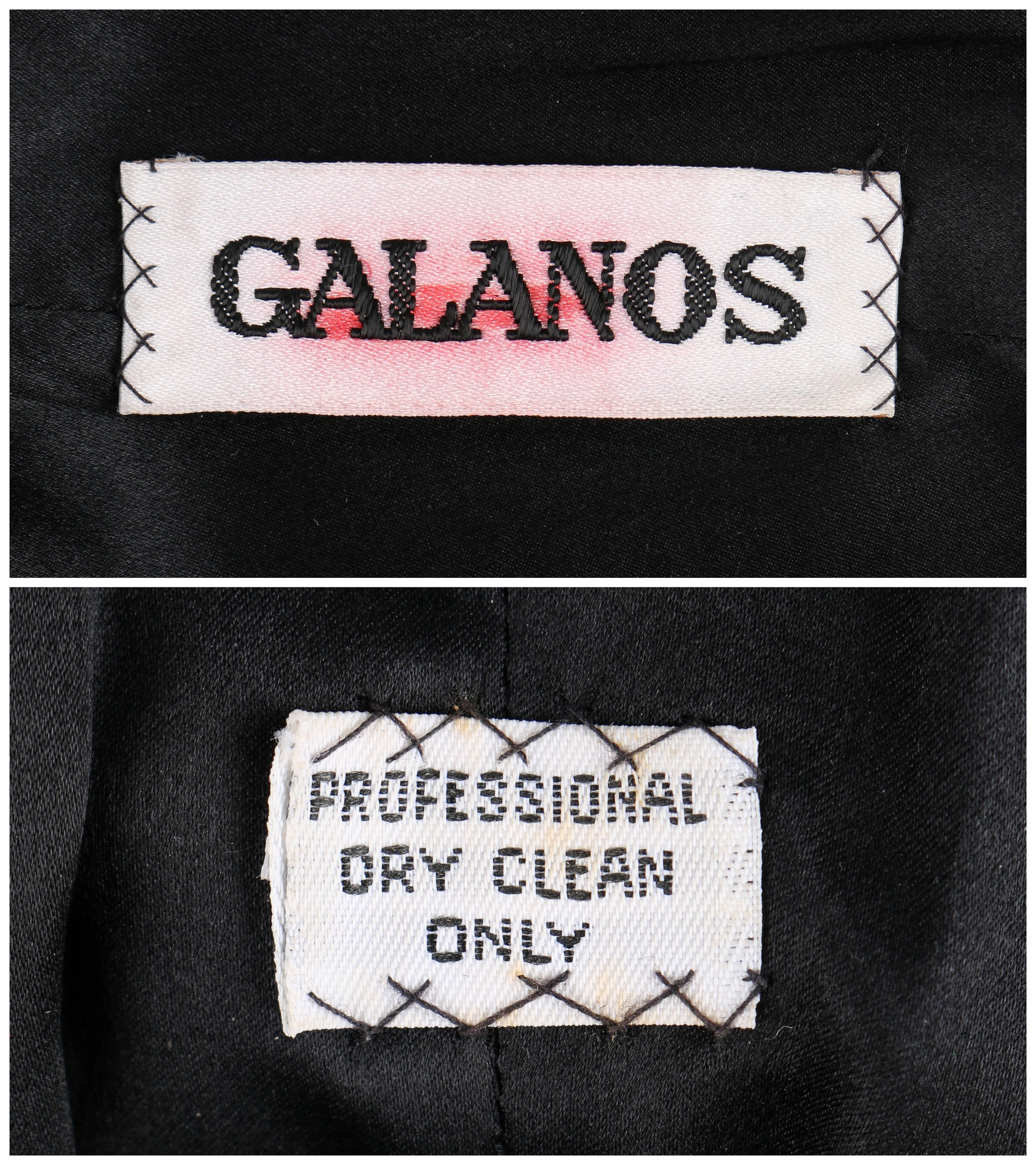 GALANOS c.1980's Black Ivory Avant Garde Zig Zag Panel Wool Knit Cocktail Dress For Sale 3