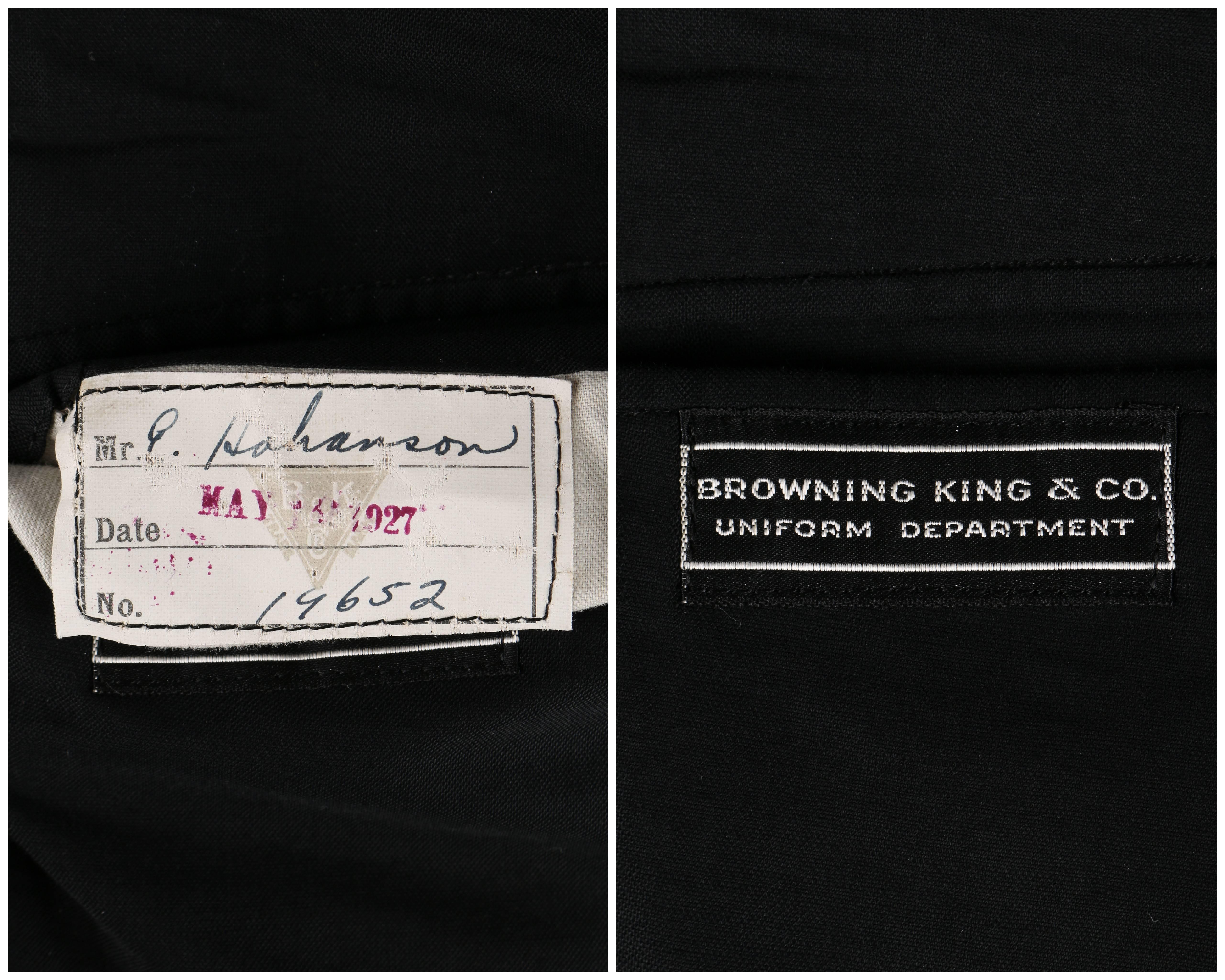 BROWNING, KING & CO c.1920's Knights of Templar Masonic Black Wool Frock Coat 1