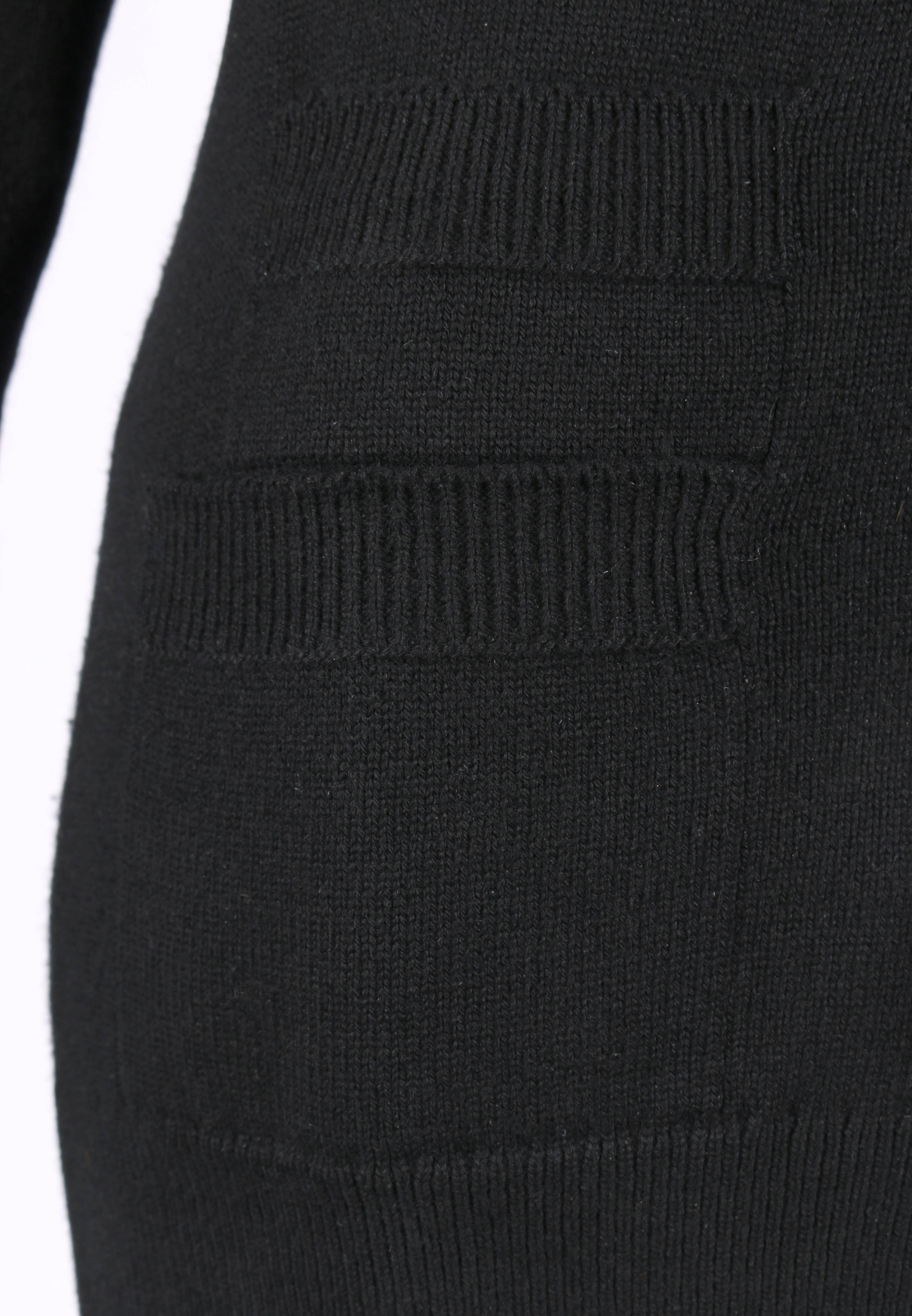 Women's HERMES Black Scottish Cashmere Boyfriend Cut Button Front Cardigan Sweater 38