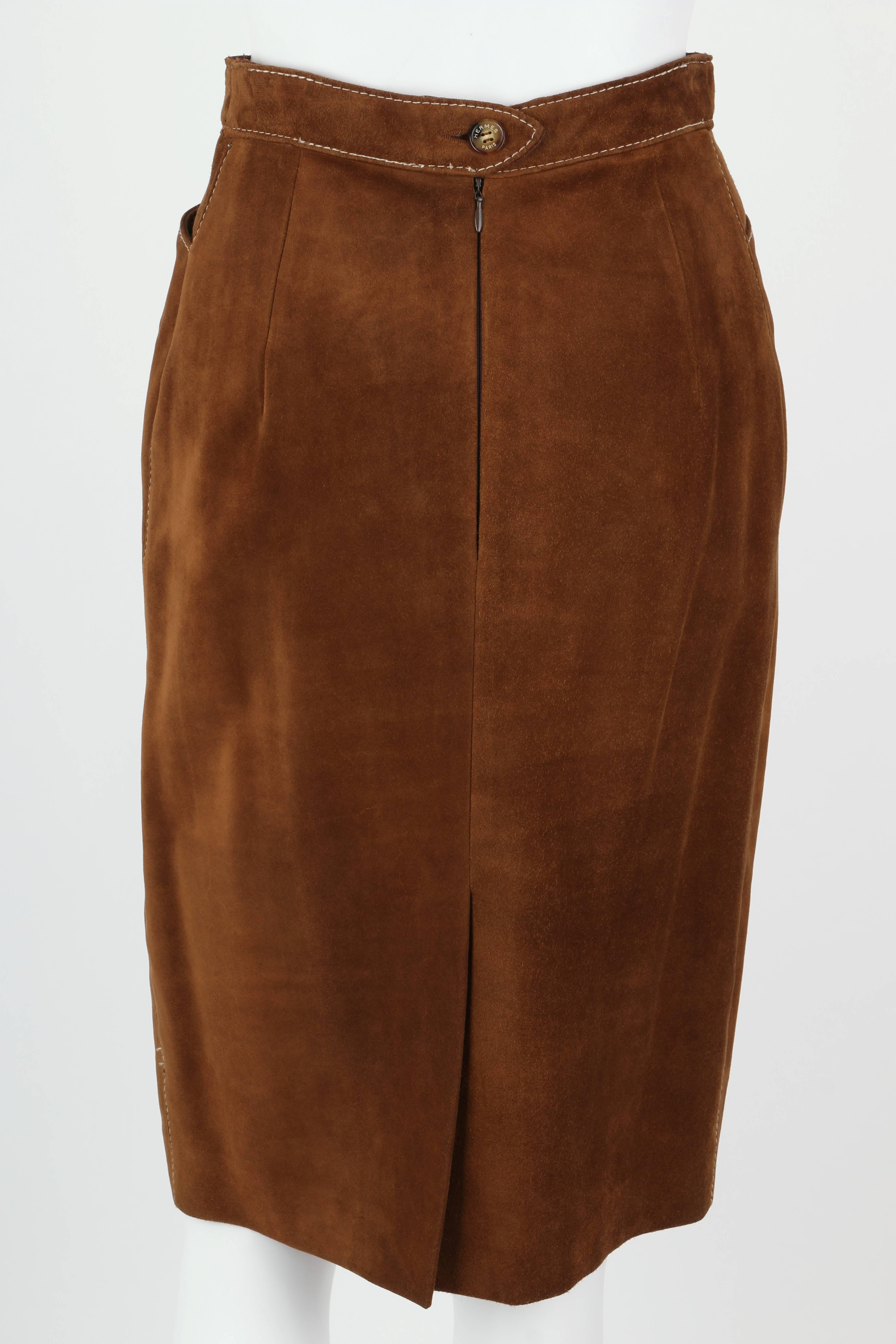 hermes leather skirt