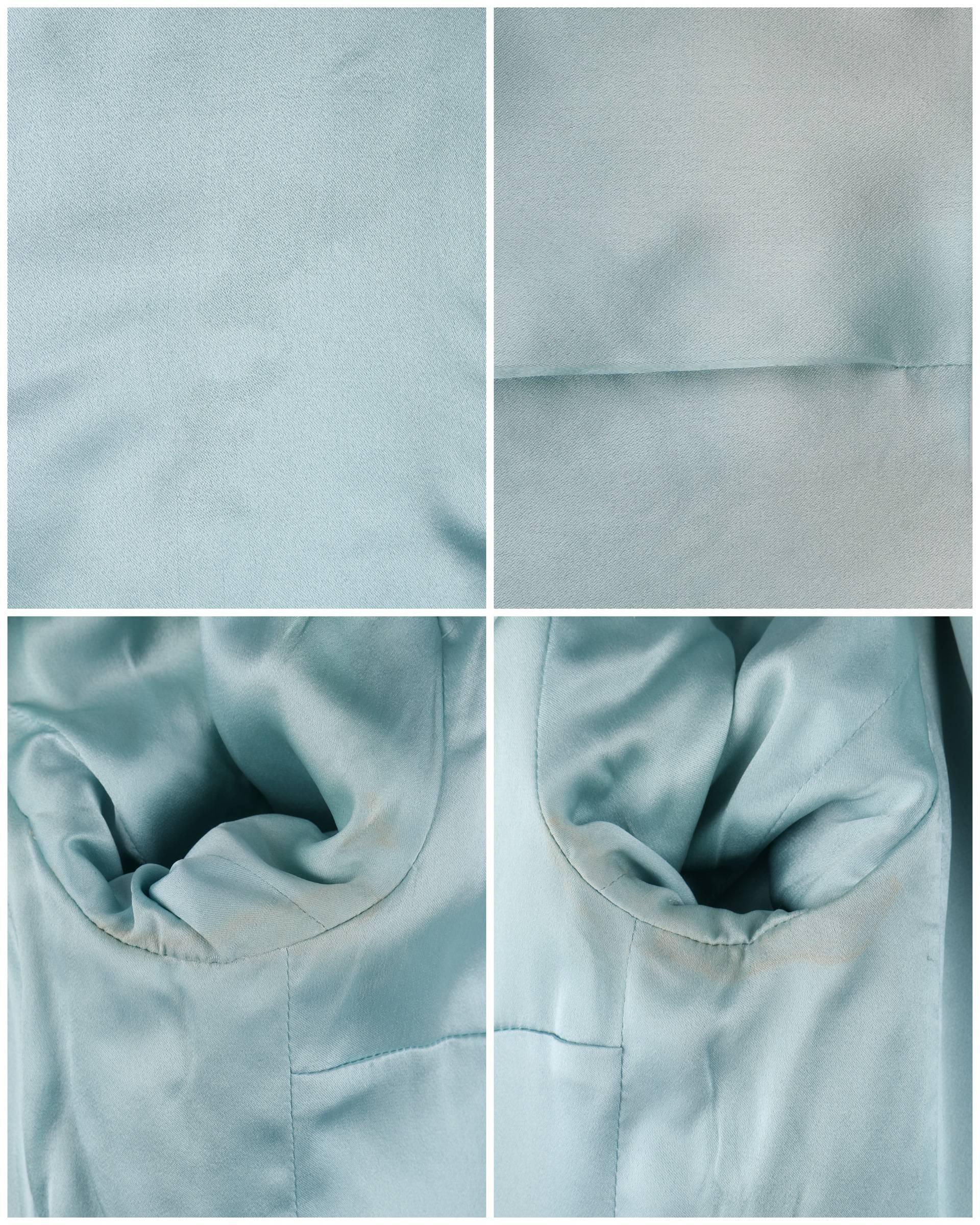 CHANEL Boutique c.1980's Light Blue Metallic Matelasse Blazer Skirt Suit 3
