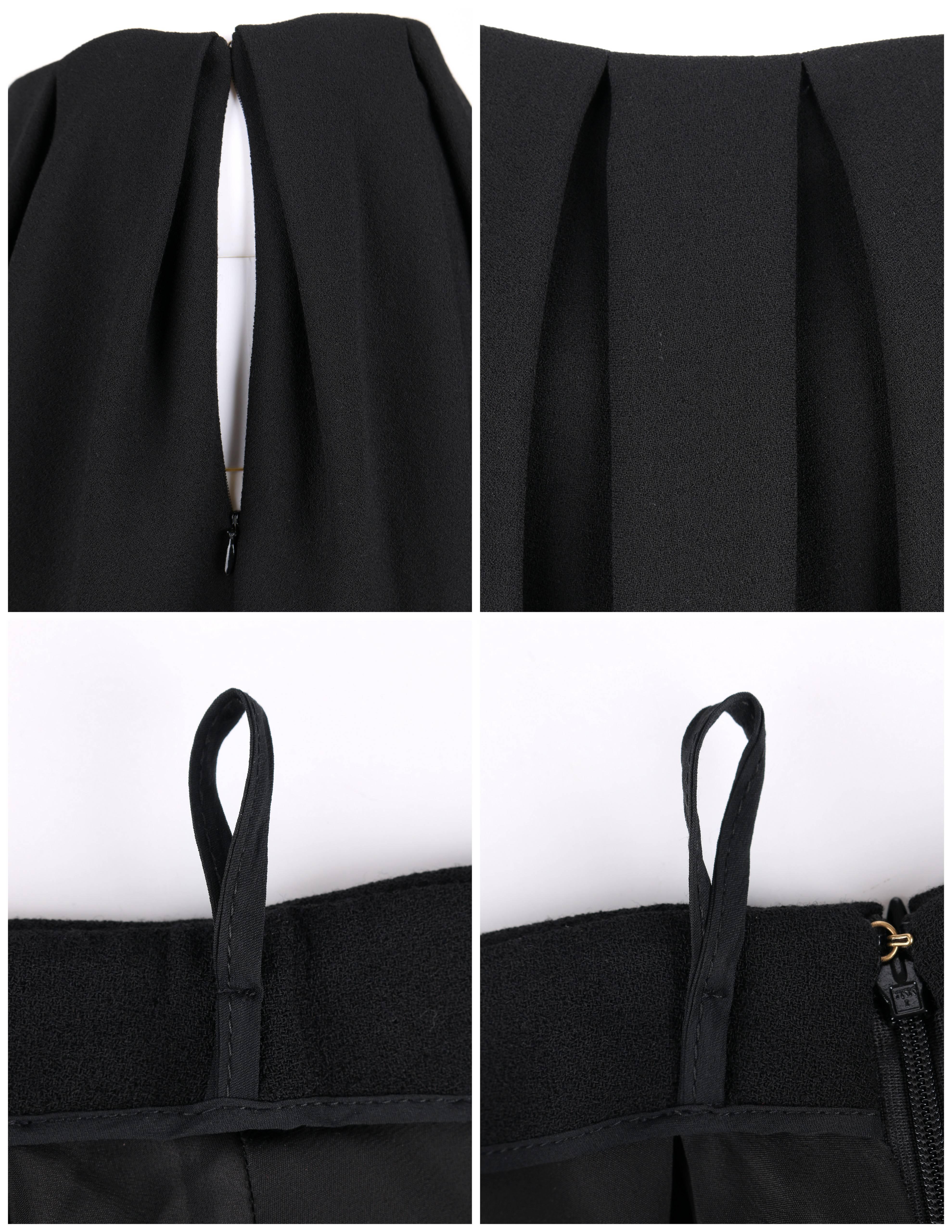 ALEXANDER McQUEEN A/W 2012 Black Wool Crepe Box Pleat Mini Skirt For Sale 1
