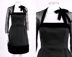 OSCAR DE LA RENTA A/W 1992 Duchesse Satin Illusion Cocktail Dress