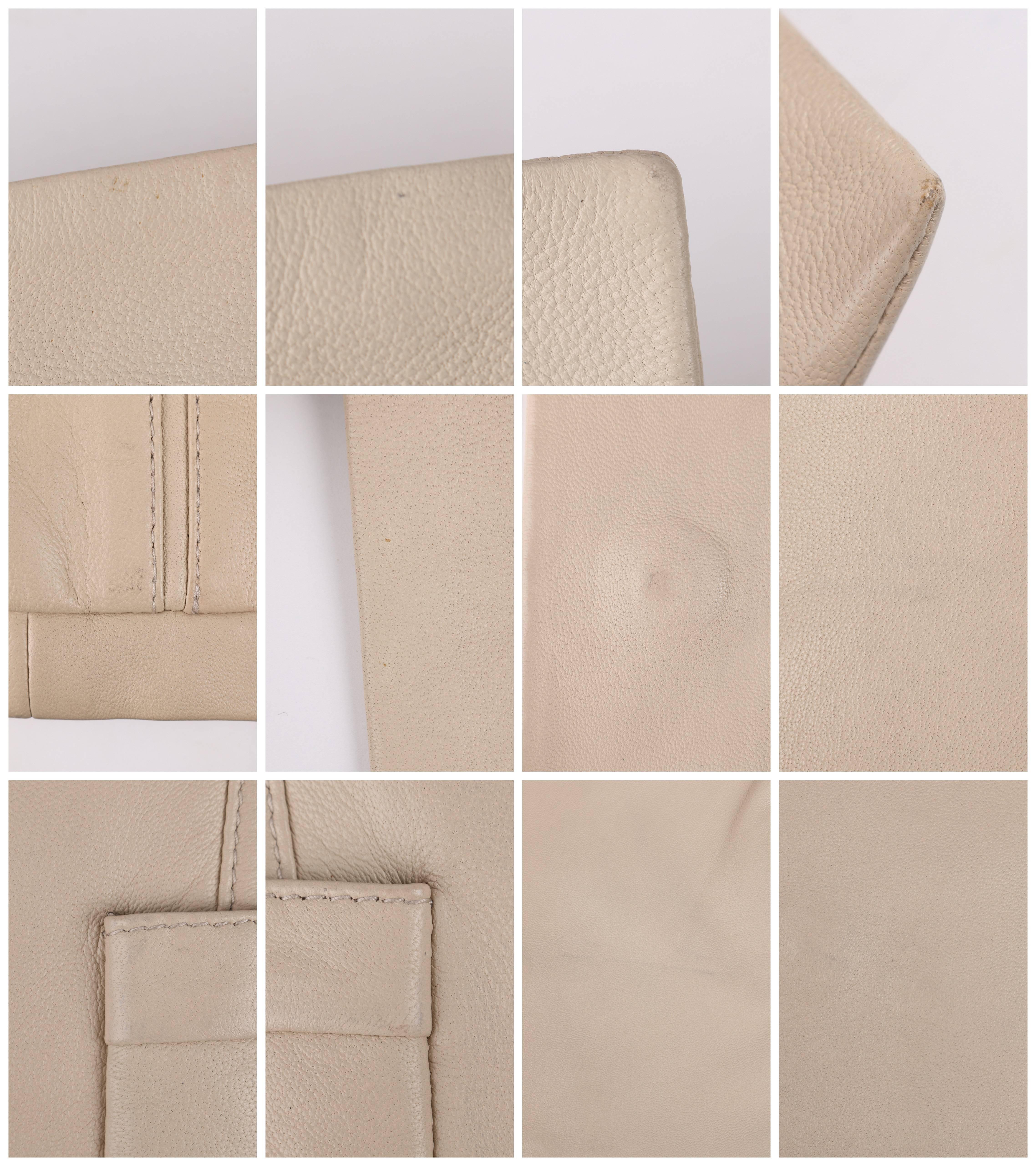 BALENCIAGA Pre-Fall 2010 Beige Lambskin Leather Asymmetrical Closure Jacket For Sale 3