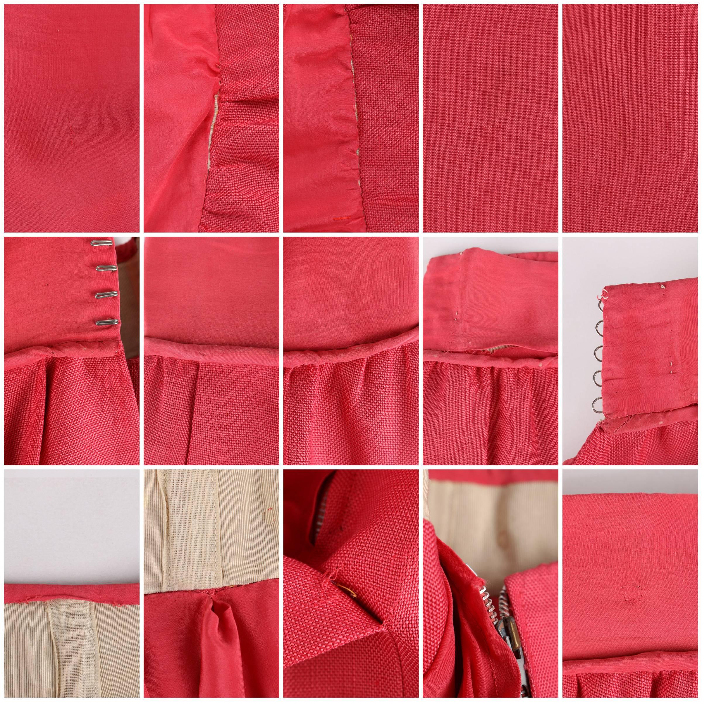 BALENCIAGA c.1960's Haute Couture 2 Piece Salmon Pink Blazer Skirt Suit 3