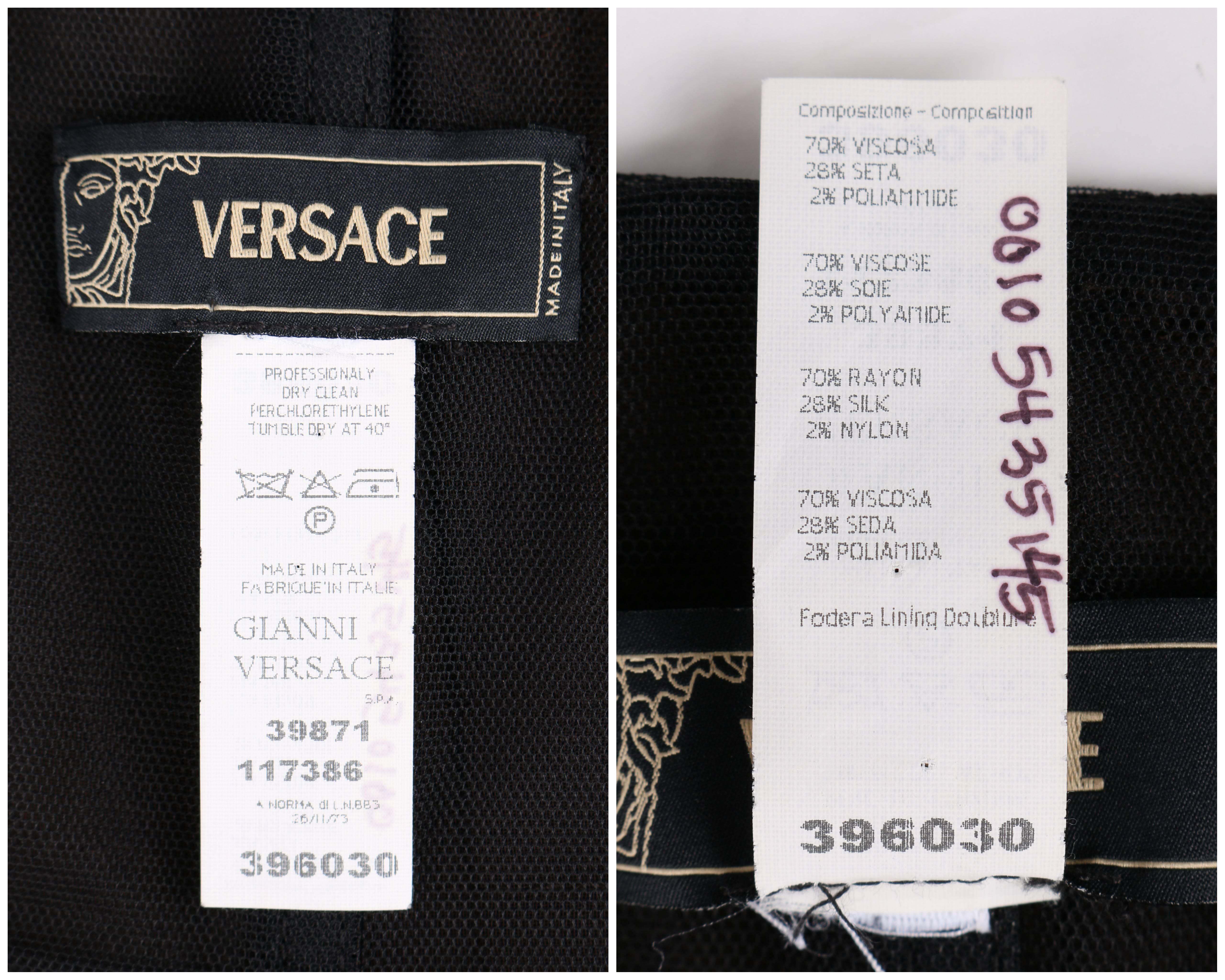 VERSACE A/W 2005 Brown Empire Waist Raw Edge Layered Open Back Cocktail ...