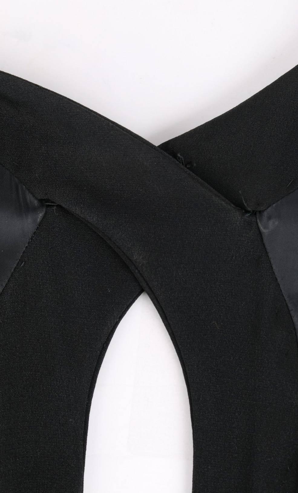 DONALD BROOKS c.1960's Black Belted Sleeveless Keyhole Dress Evening Gown 5