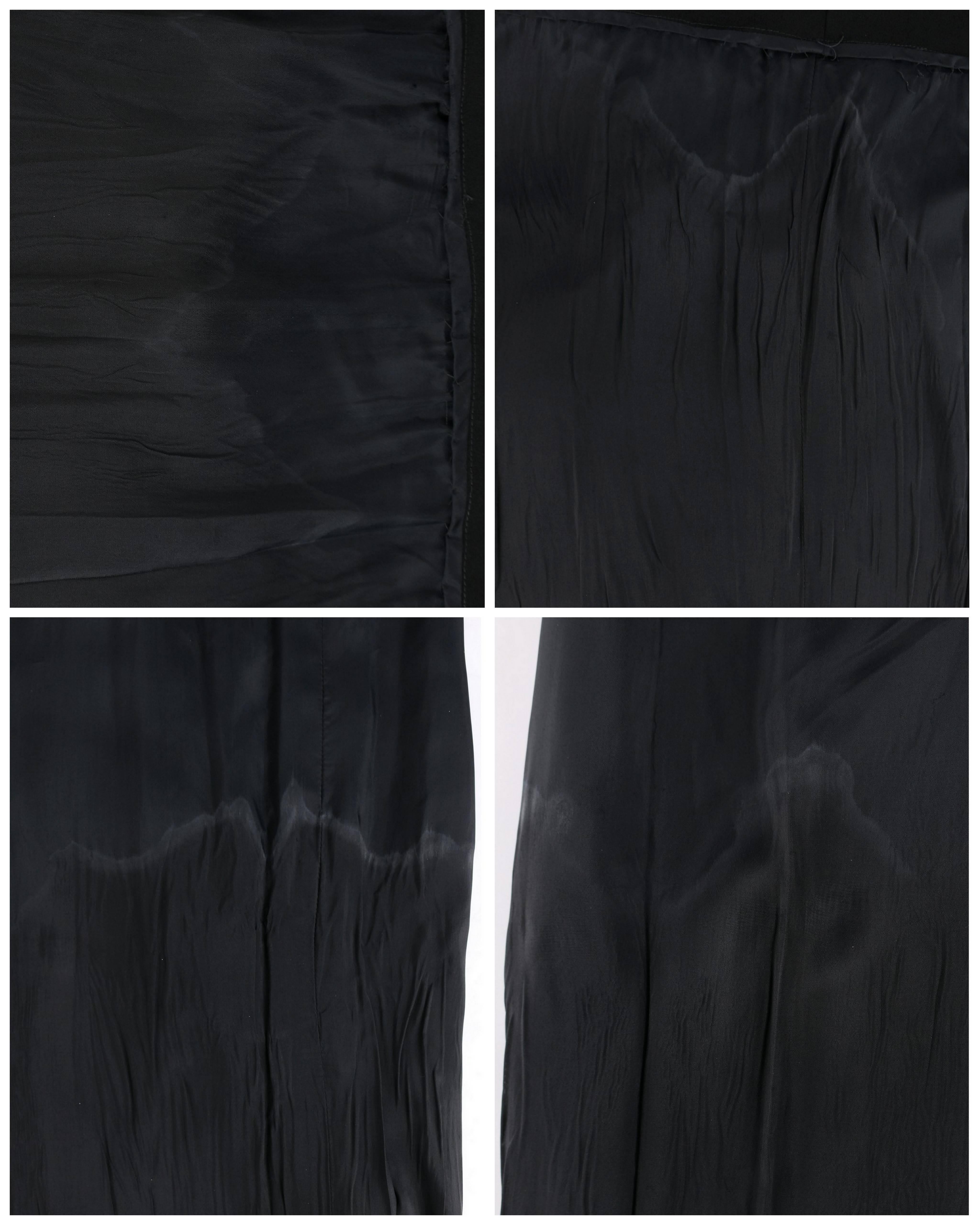 DONALD BROOKS c.1960's Black Belted Sleeveless Keyhole Dress Evening Gown 6