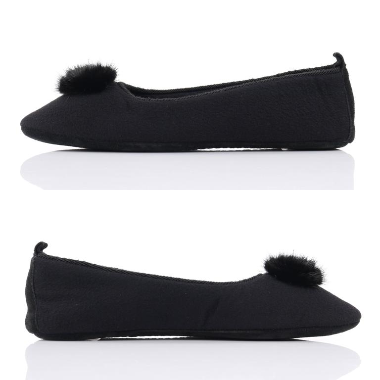 LORO PIANA "Odette" Black Cashmere Mink Pompom Ballerina Slippers Size 37  at 1stDibs | cashmere ballet slippers, loro piana cashmere slippers, cashmere  ballerina slippers
