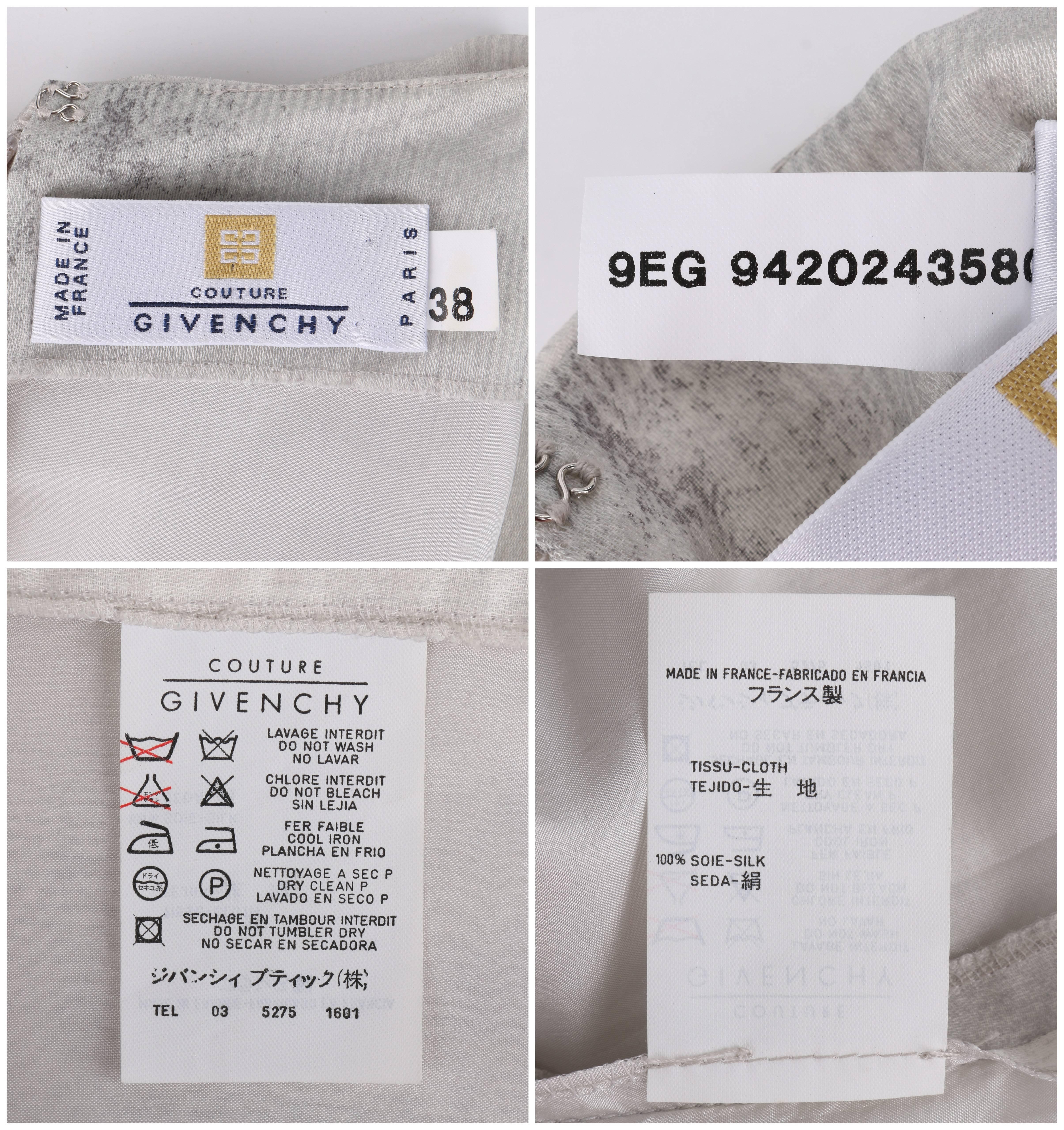 GIVENCHY Couture S/S 1999 ALEXANDER McQUEEN Robe imprimée œil abstrait noir et blanc en vente 3