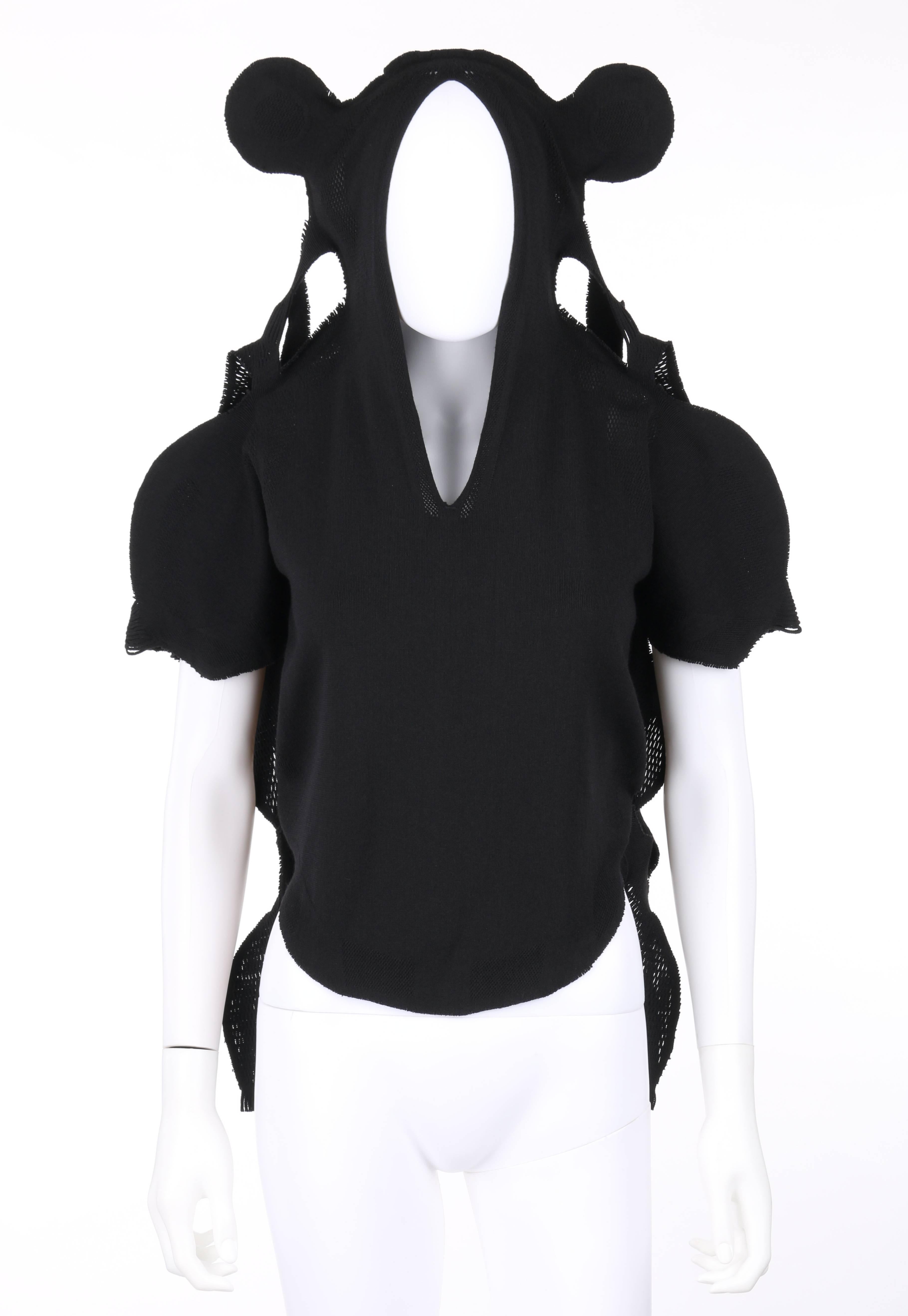 ISSEY MIYAKE A-Poc c.2001 DAI FUJIWARA Schwarzes Strick-Affenoberteil SELTEN im Zustand „Hervorragend“ im Angebot in Thiensville, WI