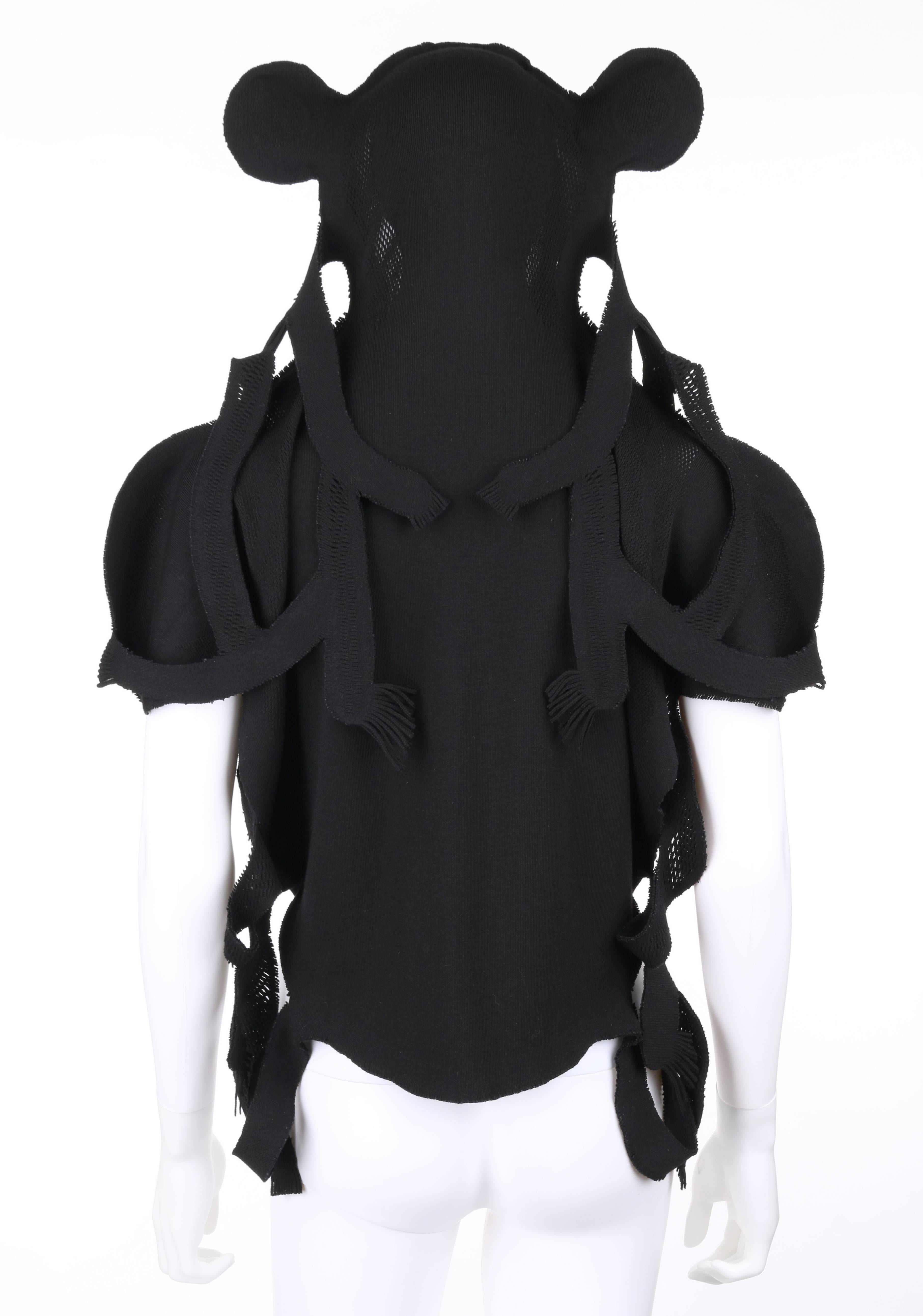 ISSEY MIYAKE A-Poc c.2001 DAI FUJIWARA Schwarzes Strick-Affenoberteil SELTEN im Angebot 2