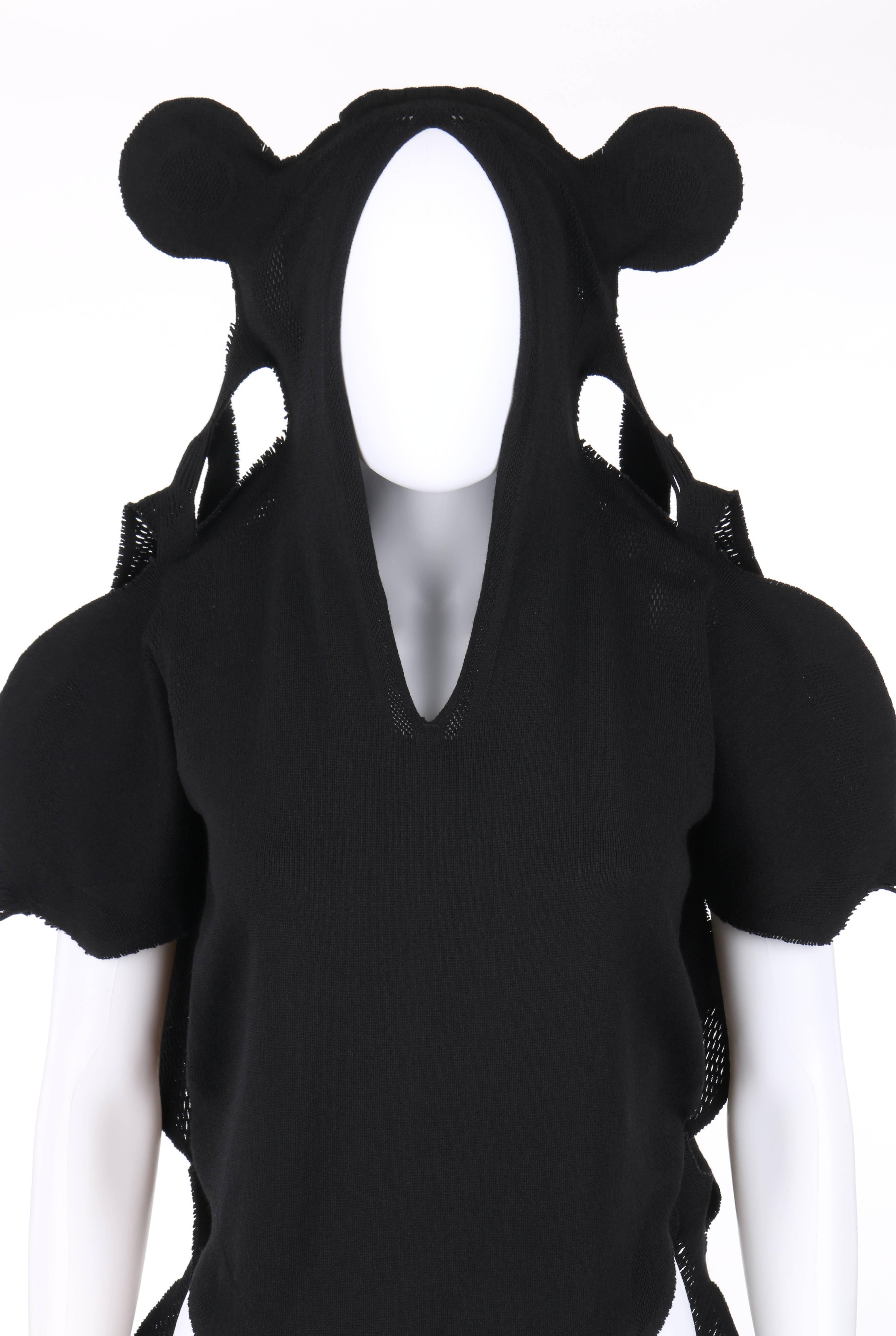 ISSEY MIYAKE A-Poc c.2001 DAI FUJIWARA Schwarzes Strick-Affenoberteil SELTEN Damen im Angebot