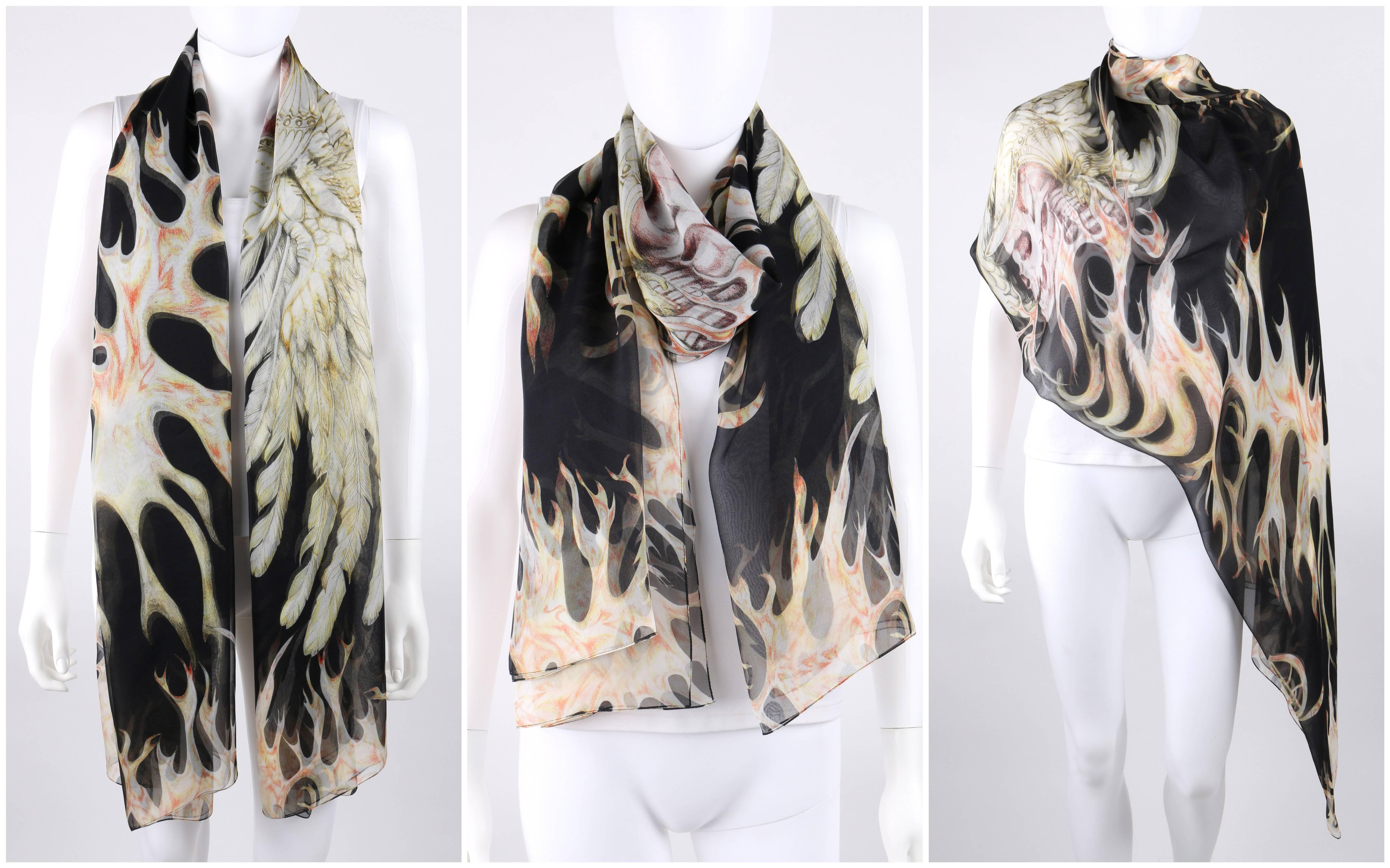 alexander mcqueen skull print silk scarf