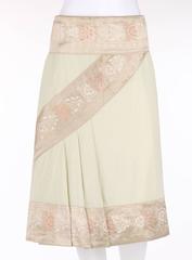 ALEXANDER McQUEEN S/S 2005 "It's Only A Game" Cream Cotton Brocade Detail Skirt