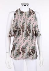 ALEXANDER McQUEEN S/S 2001 "Voss" Pale Pink Paisley Print Chiffon Halter Top