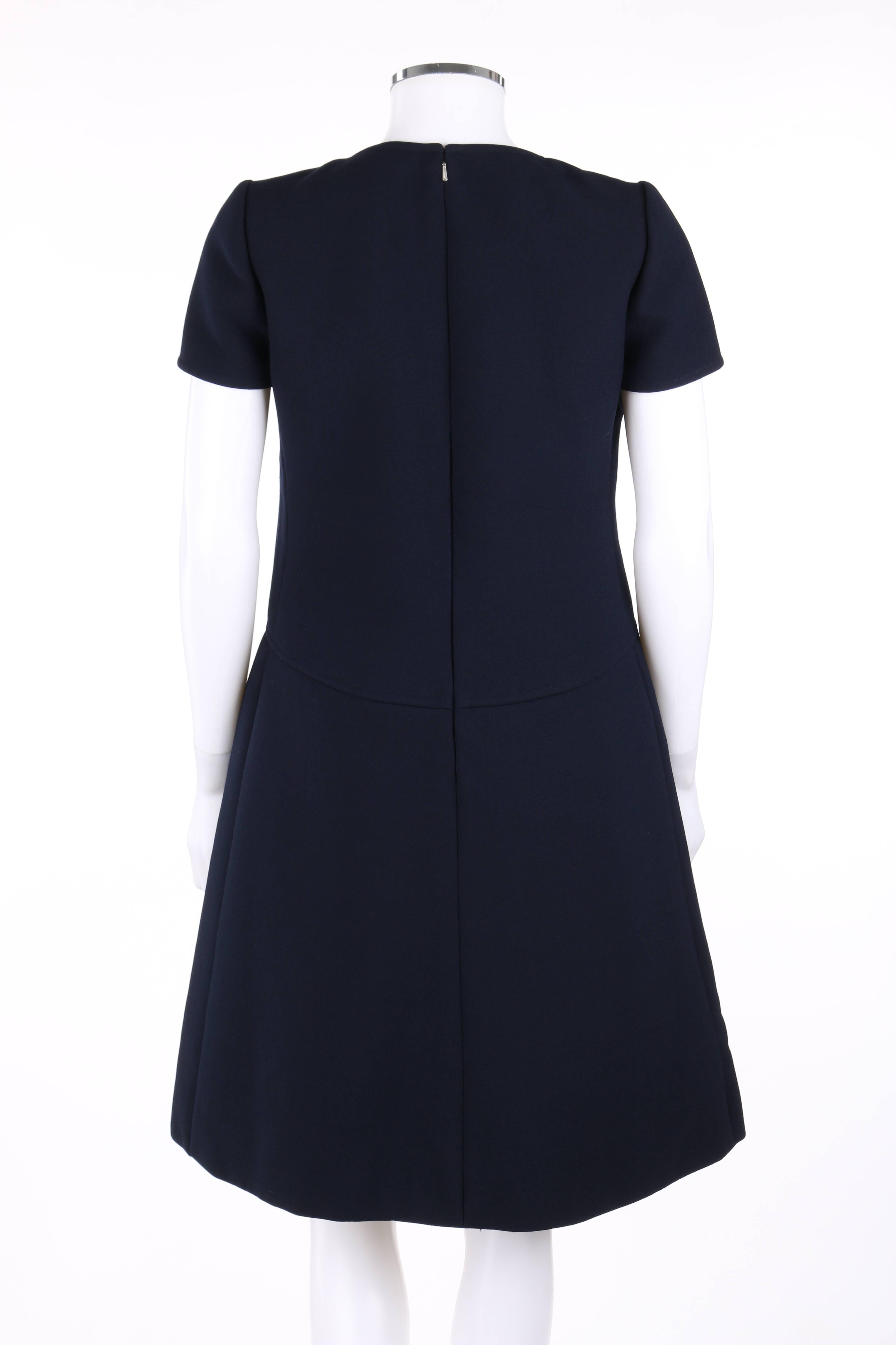 navy a line dress