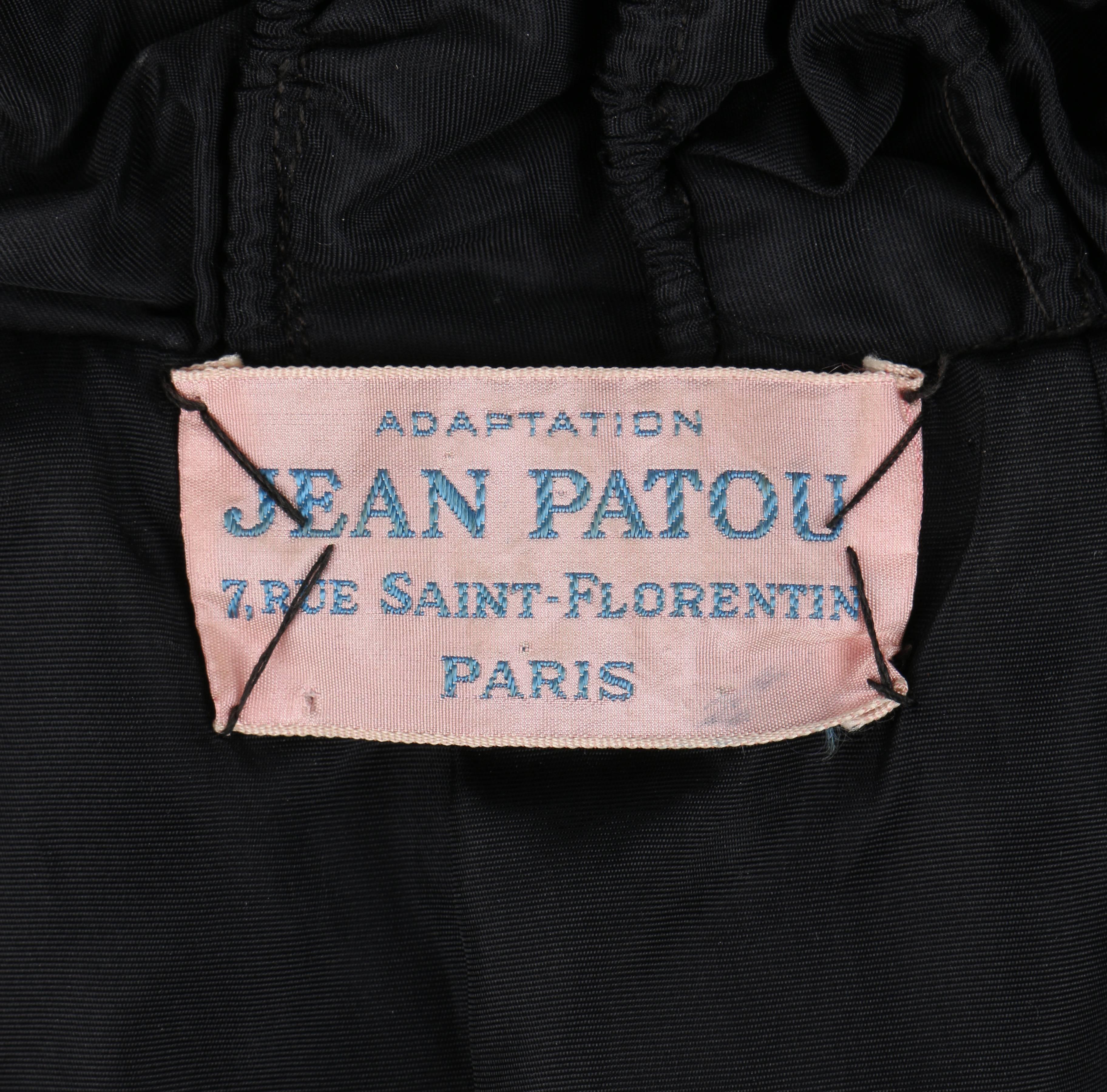 JEAN PATOU Adaptation c.1930's Black Silk Jacket Ruffled Capelet  For Sale 2