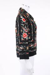COUTURE c.1920's Black Silk Multicolor Chinese Floral Embroidered Jacket