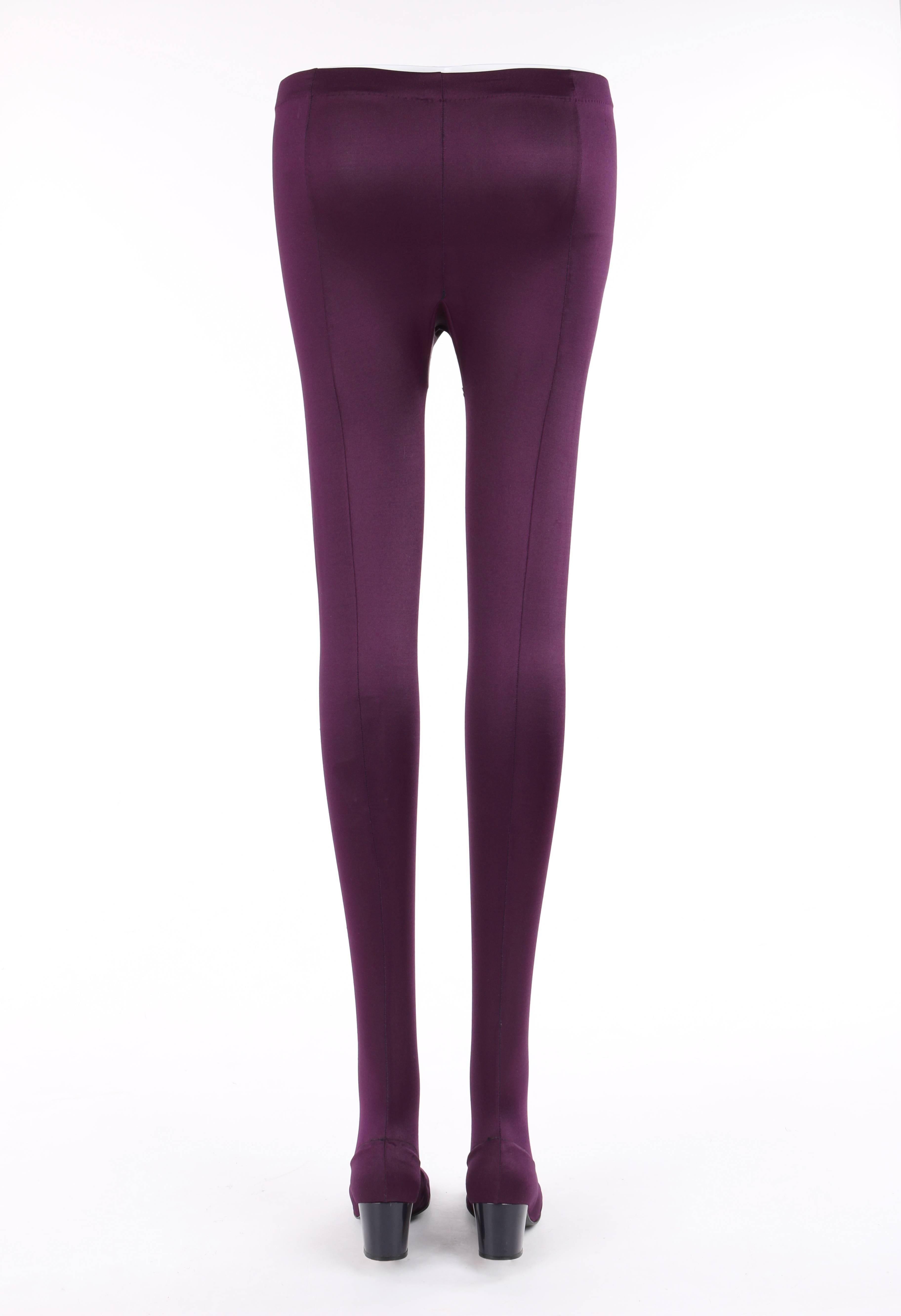 PAN-T-BOOTS ca. 1960er Jahre Pflaumenfarbene lila Leggings Hosenstiefel Größe 6 - 7 M im Zustand „Hervorragend“ im Angebot in Thiensville, WI