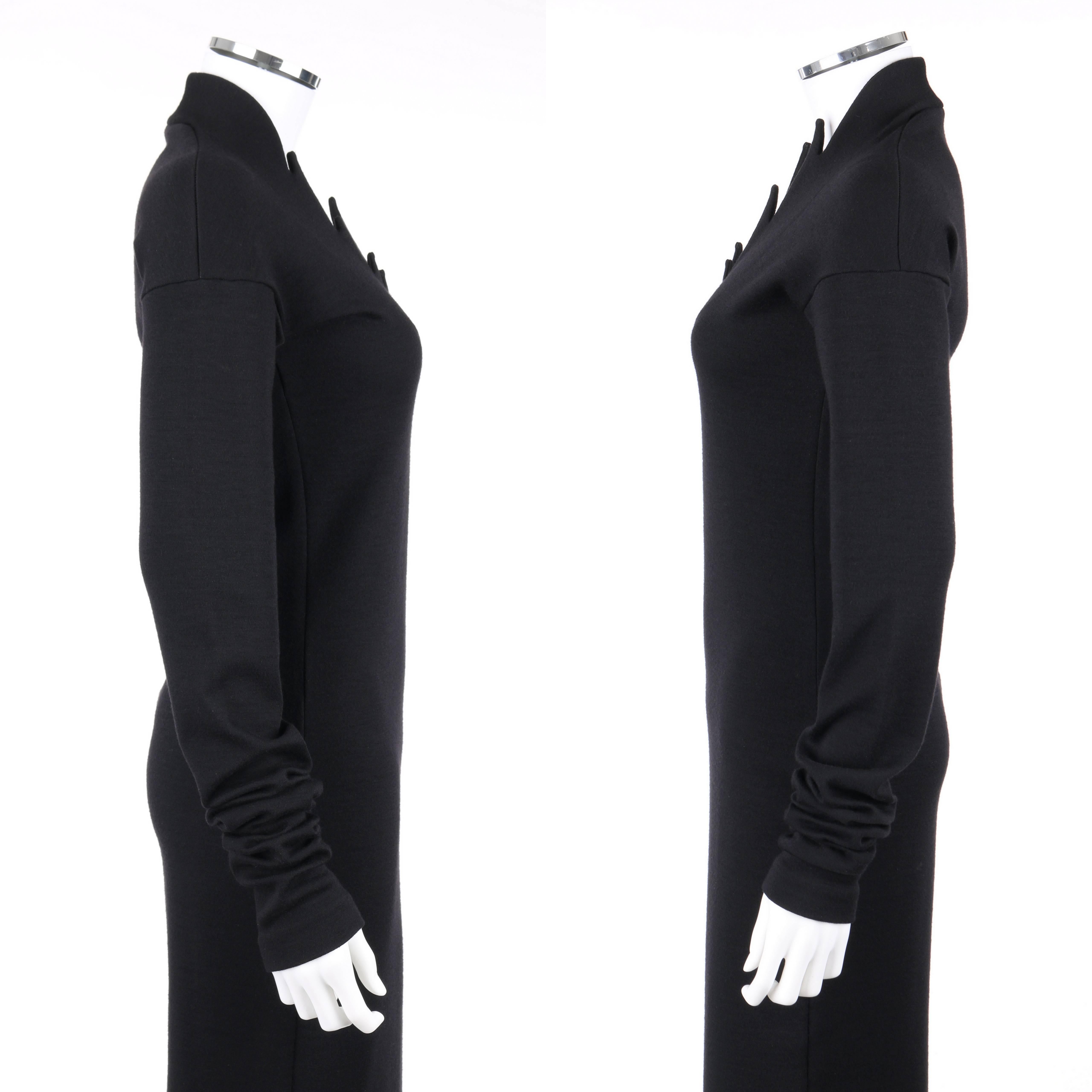 ROMEO GIGLI Robe fourreau en maille de laine noire Avant Garde Stalagmite des années 1980 Pour femmes en vente